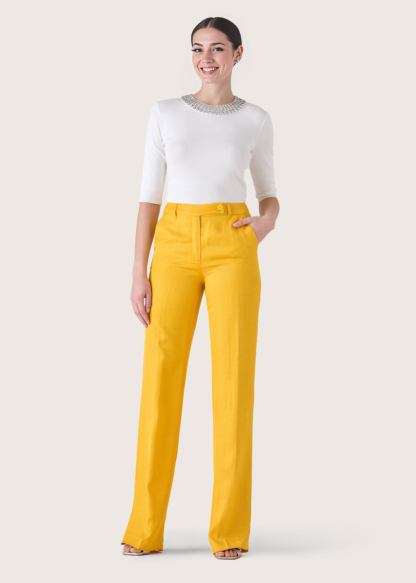 Pantalone Giorgia in misto lino