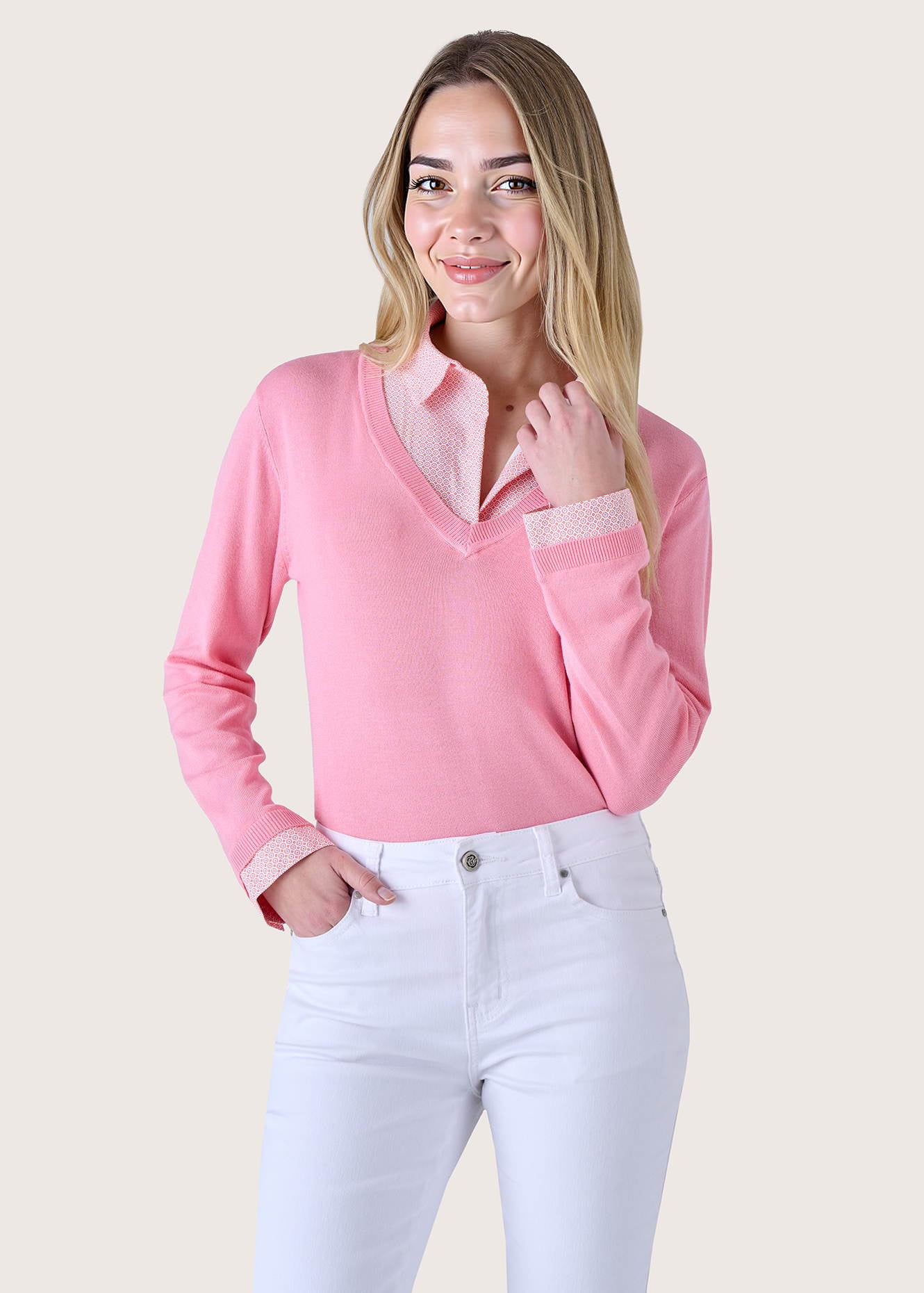 Maglia Mela effetto twin set