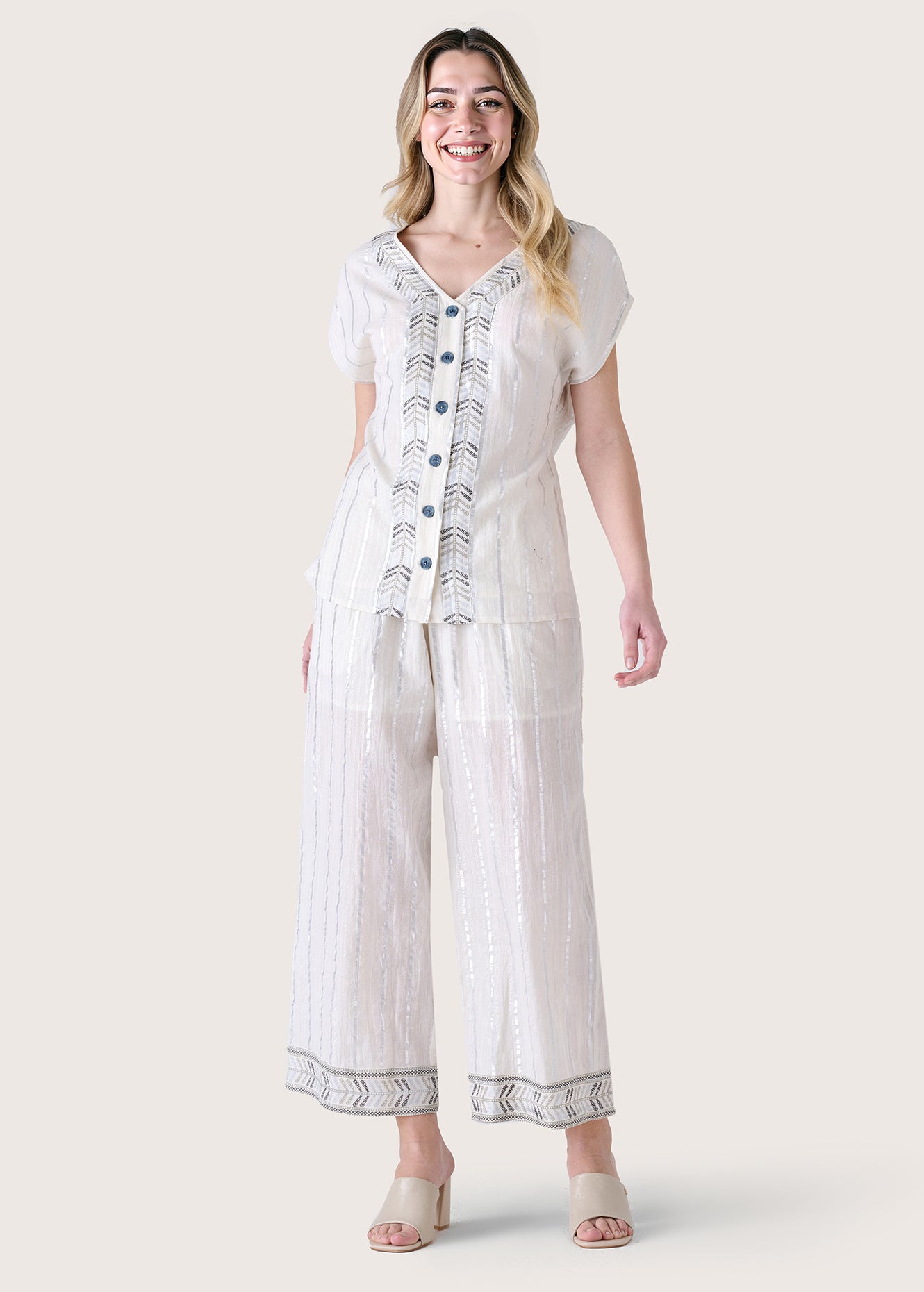 Blusa Cancun in lino e cotone