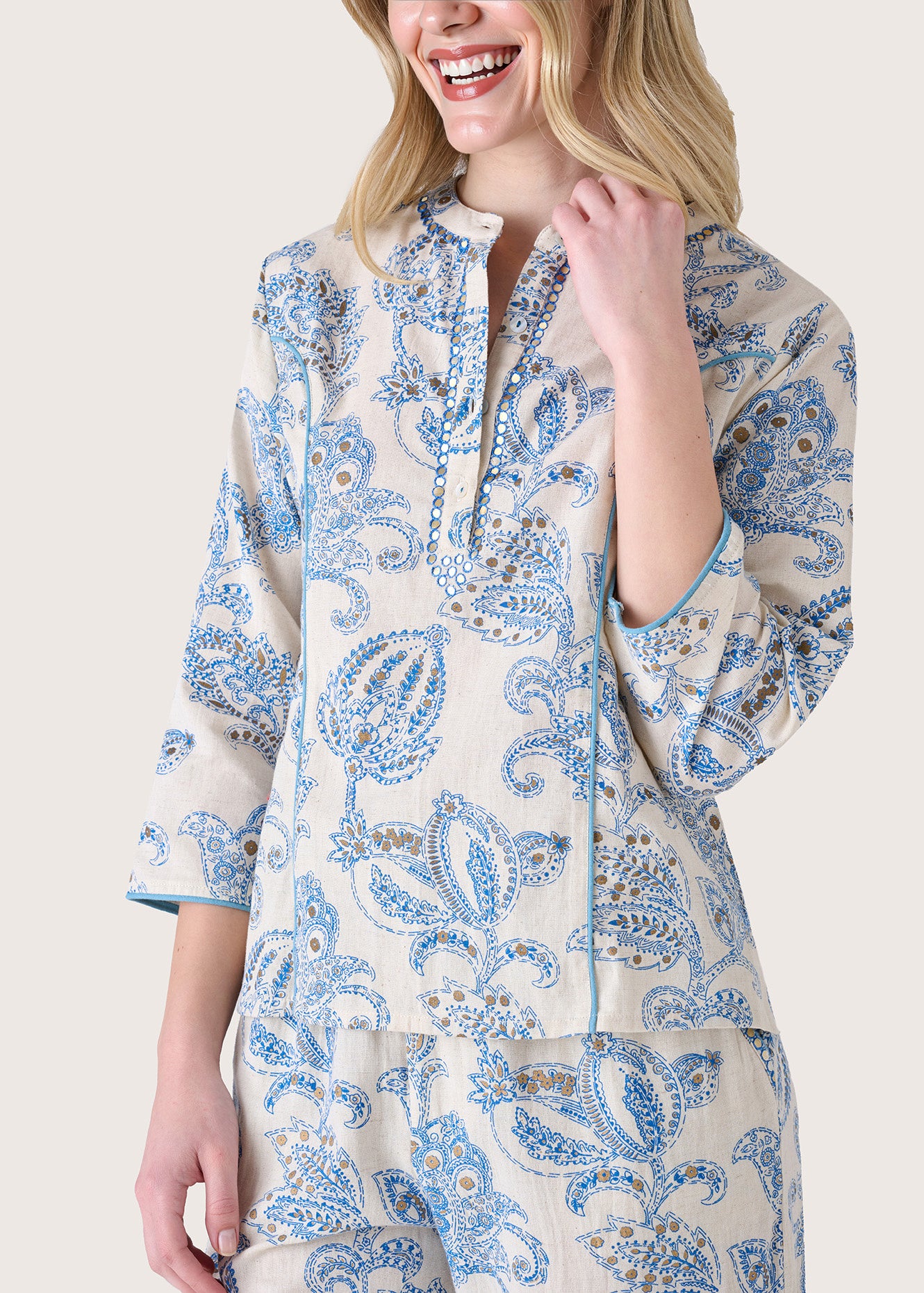 Blusa Cannes in lino e cotone