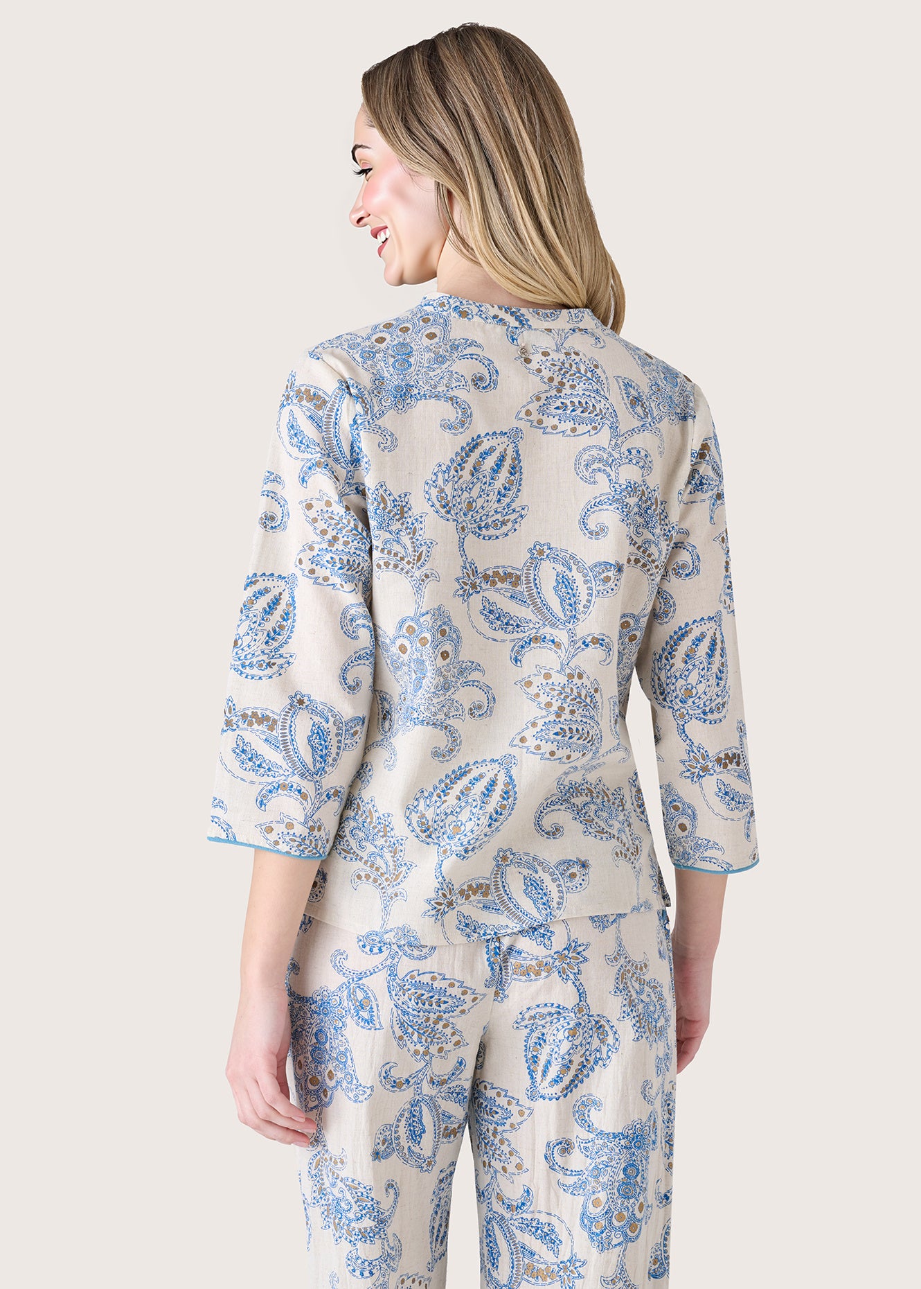 Blusa Cannes in lino e cotone