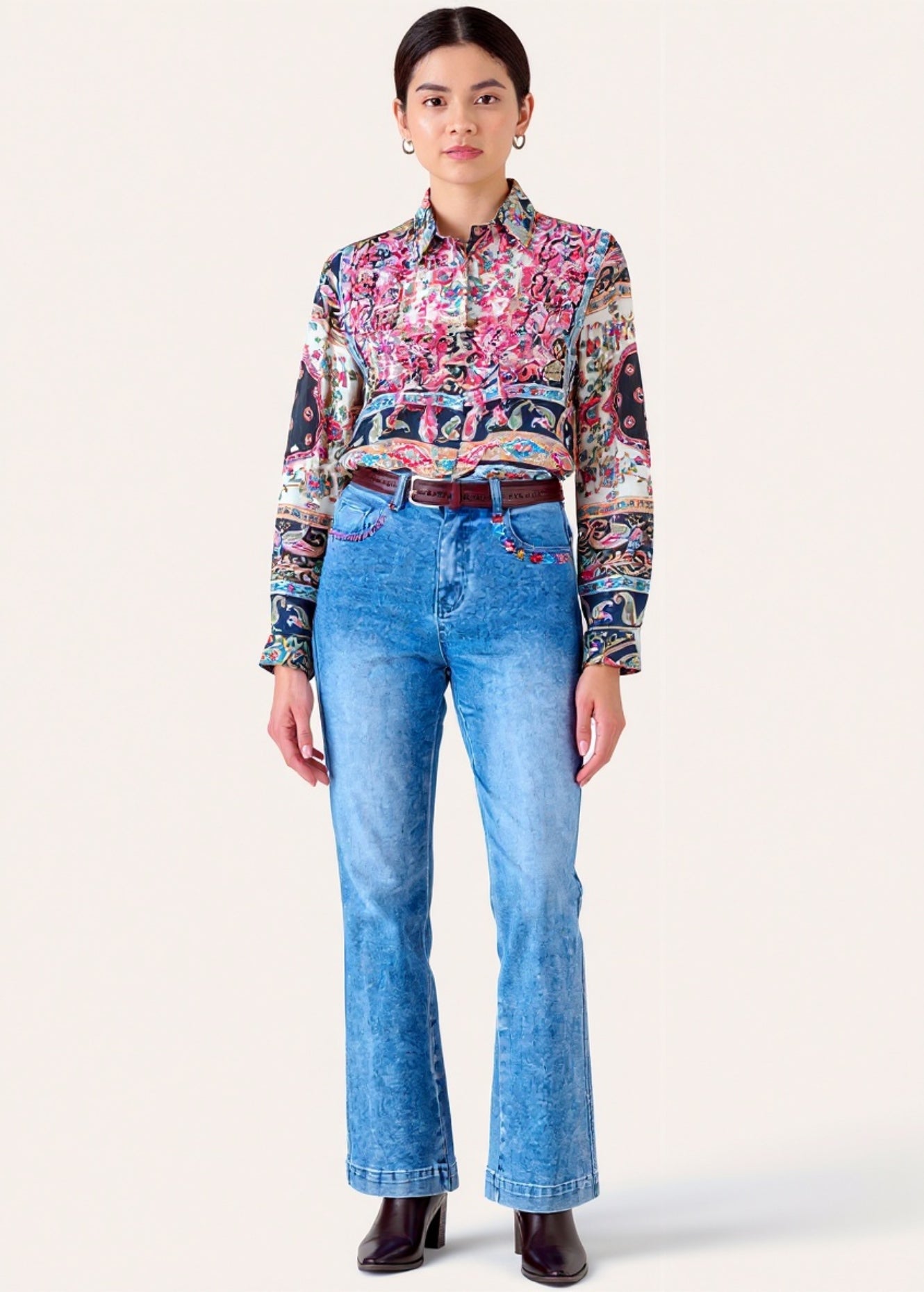 Pantalone Cindy in denim di cotone