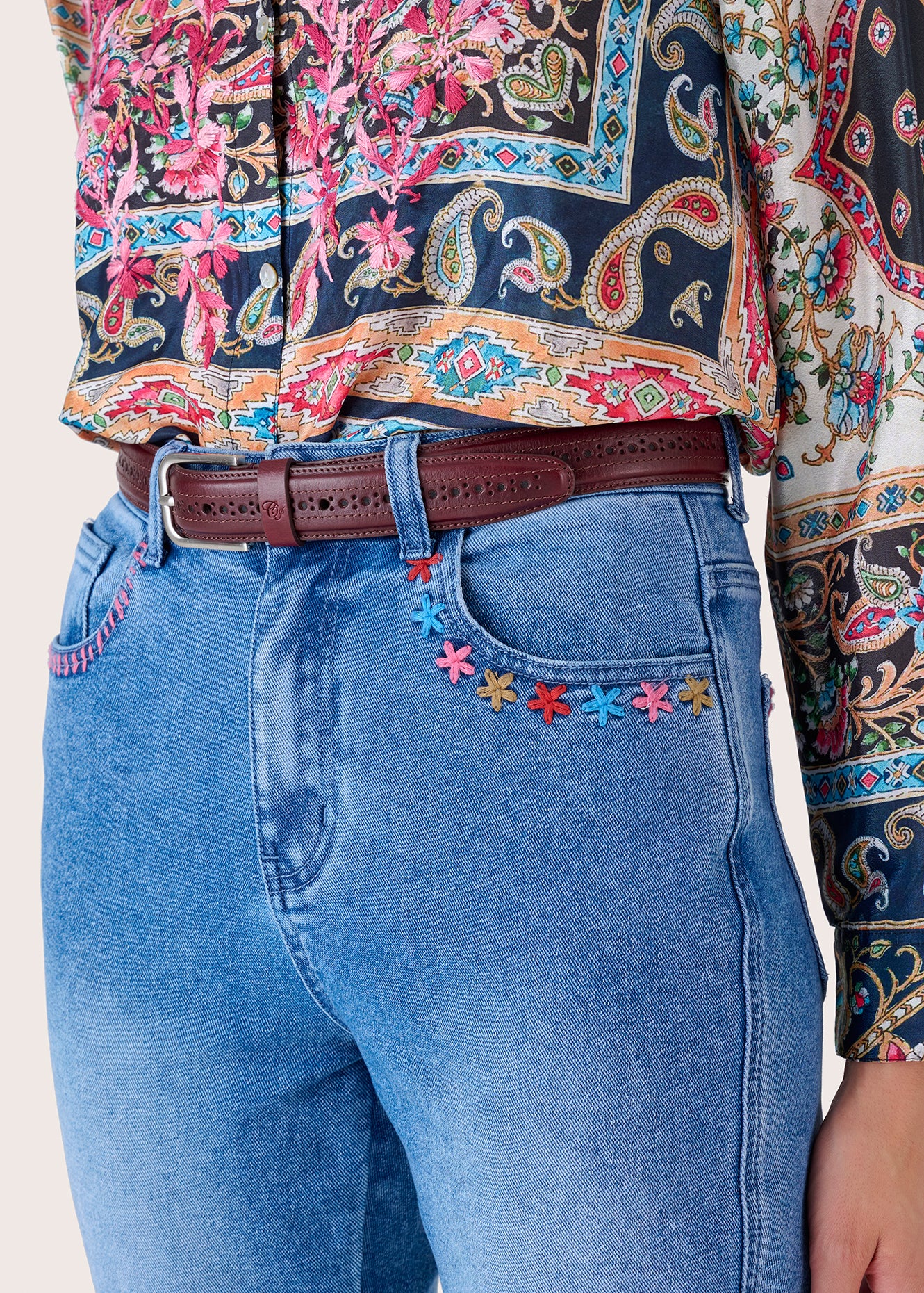 Pantalone Cindy in denim di cotone