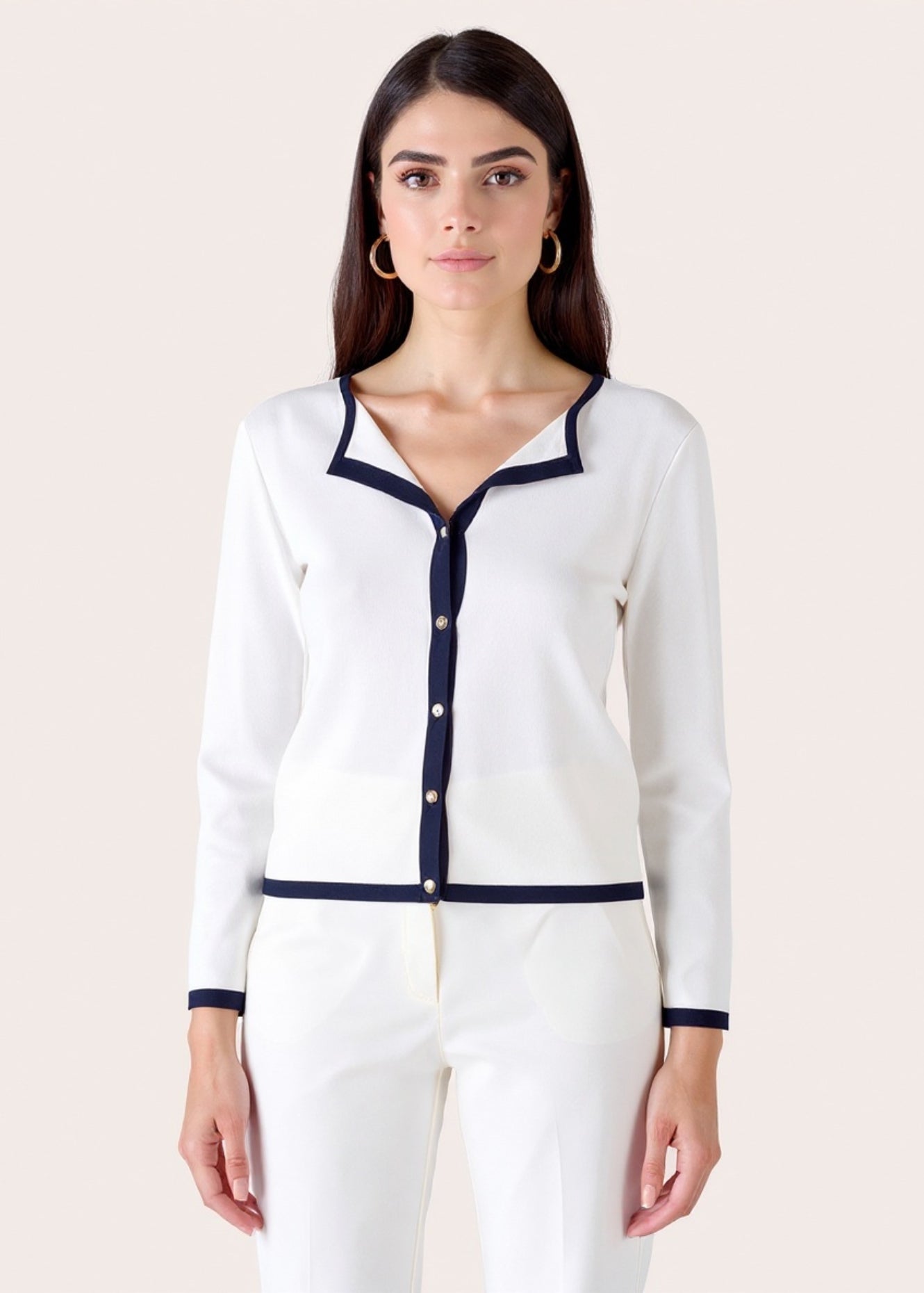 Cardigan Cillan con profili a contrasto