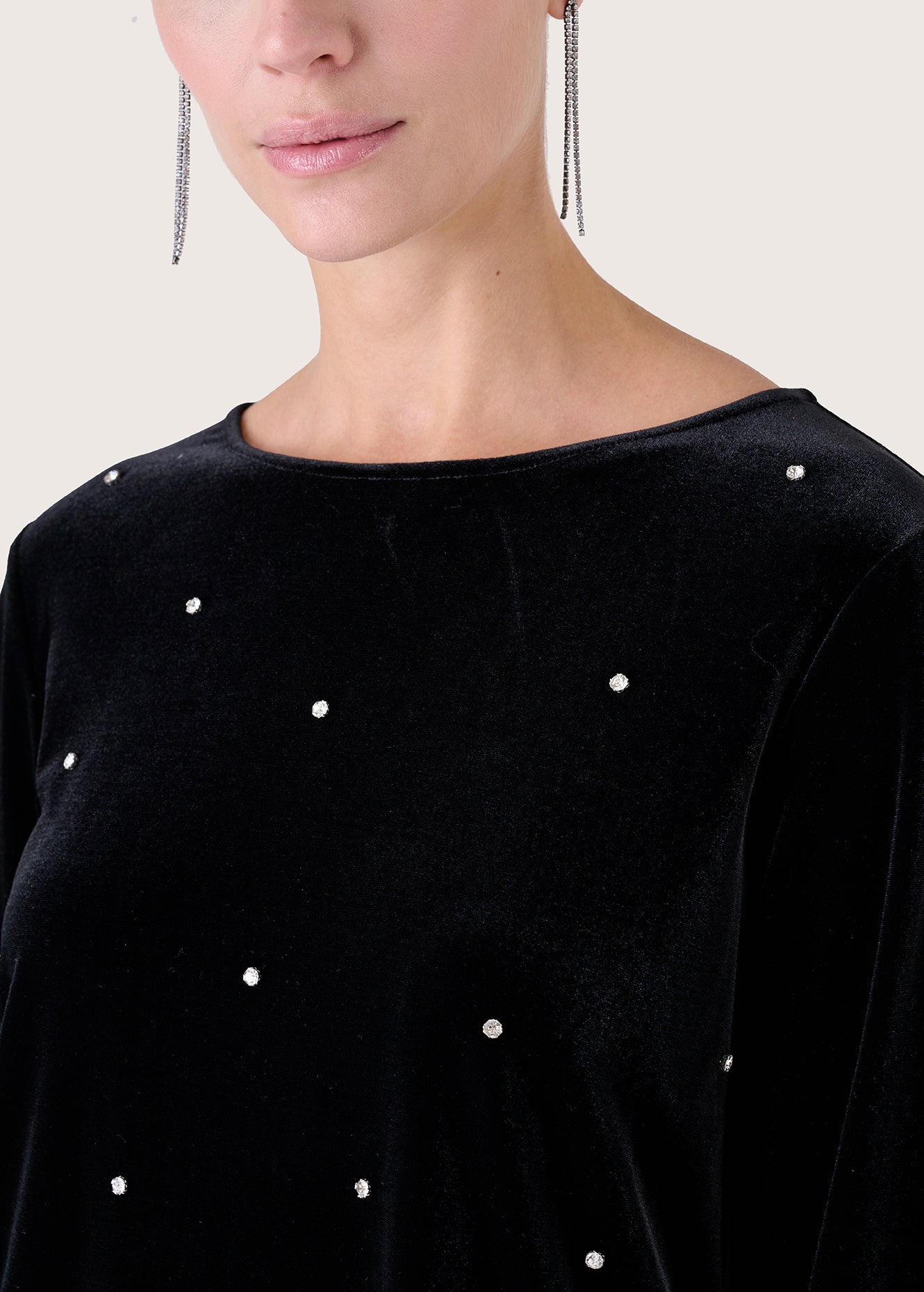 Maglia Siesta in velluto e strass