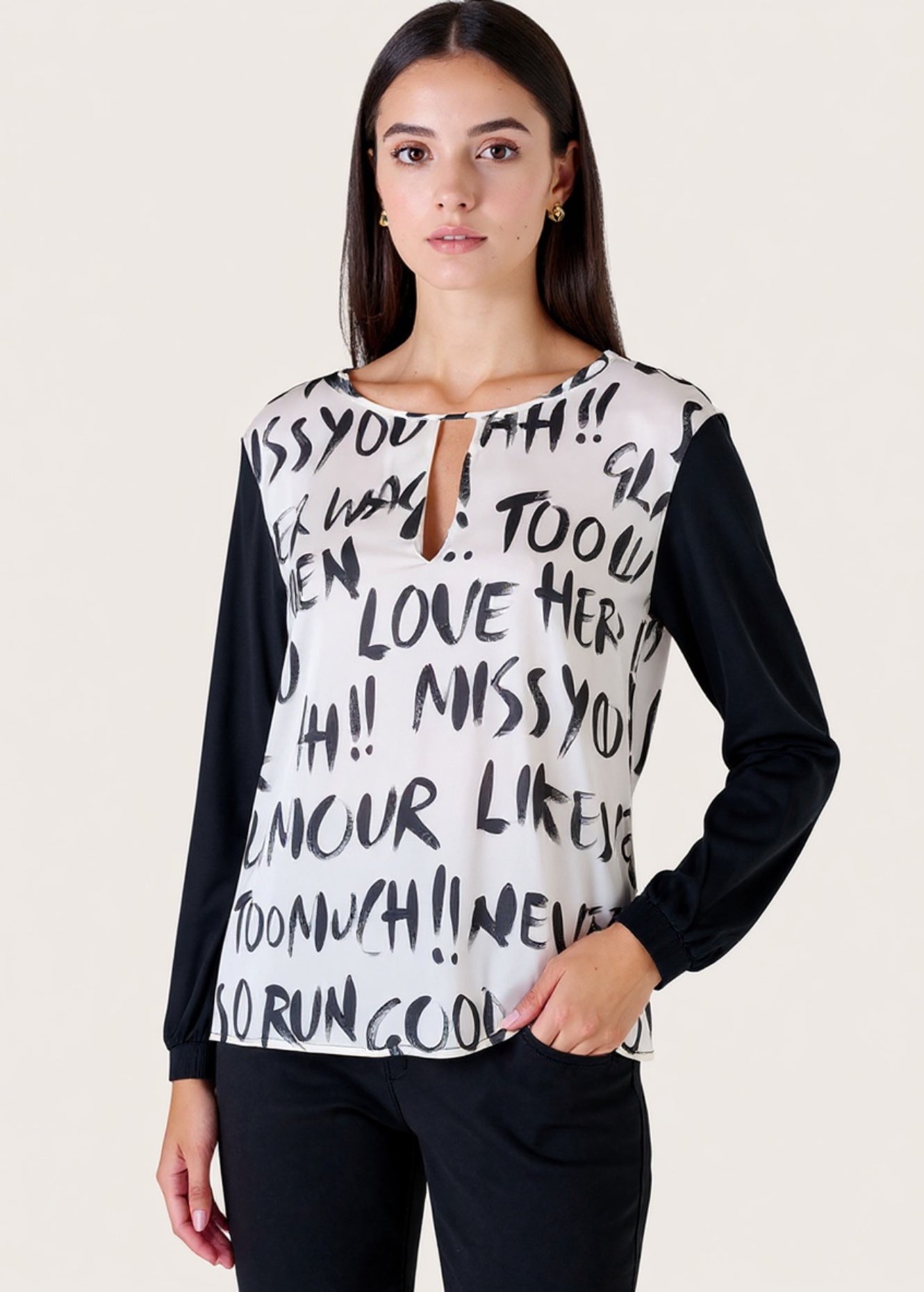 Blusa Cassiam in doppio tessuto