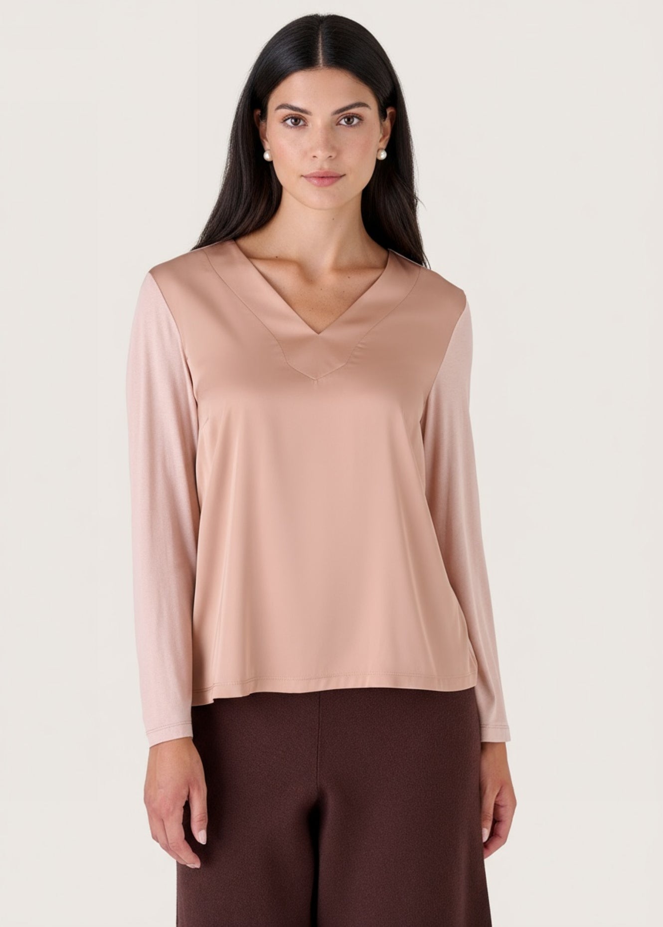 Blusa Cassy in doppio tessuto