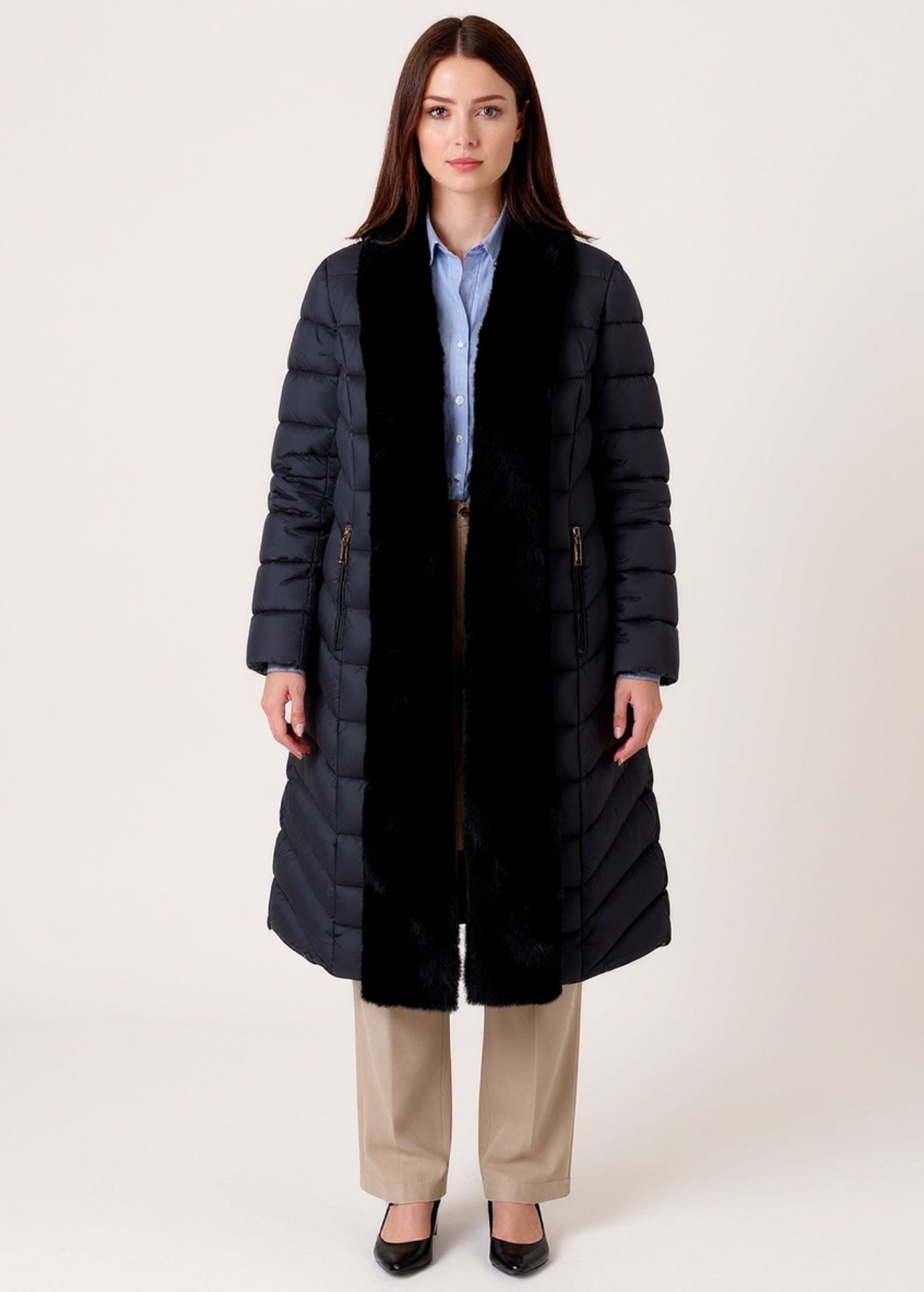 Piumino Pica con eco pelliccia