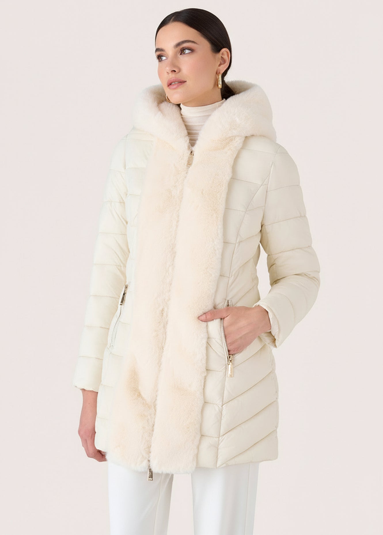 Piumino Pica con eco pelliccia