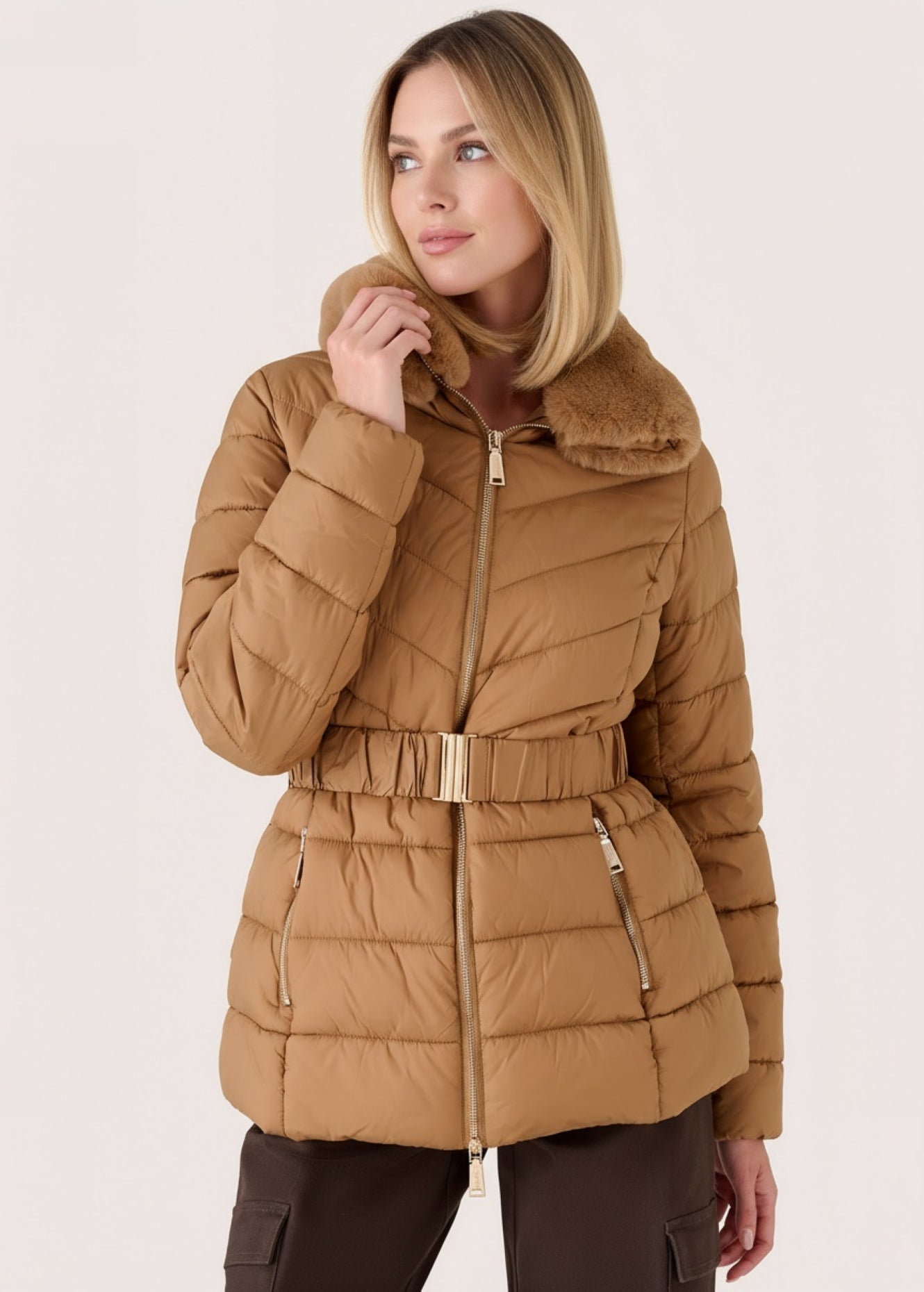 Piumino Papua con collo alto