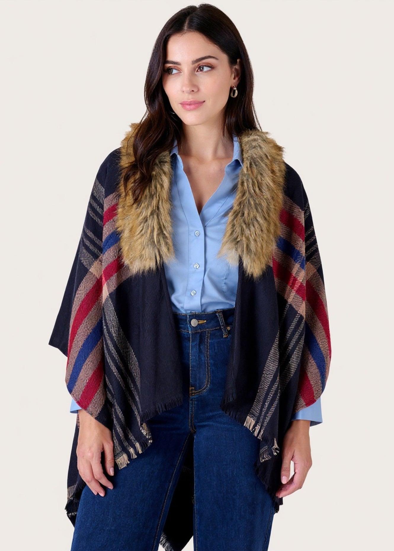 Mantella Madda con collo in ecopelo