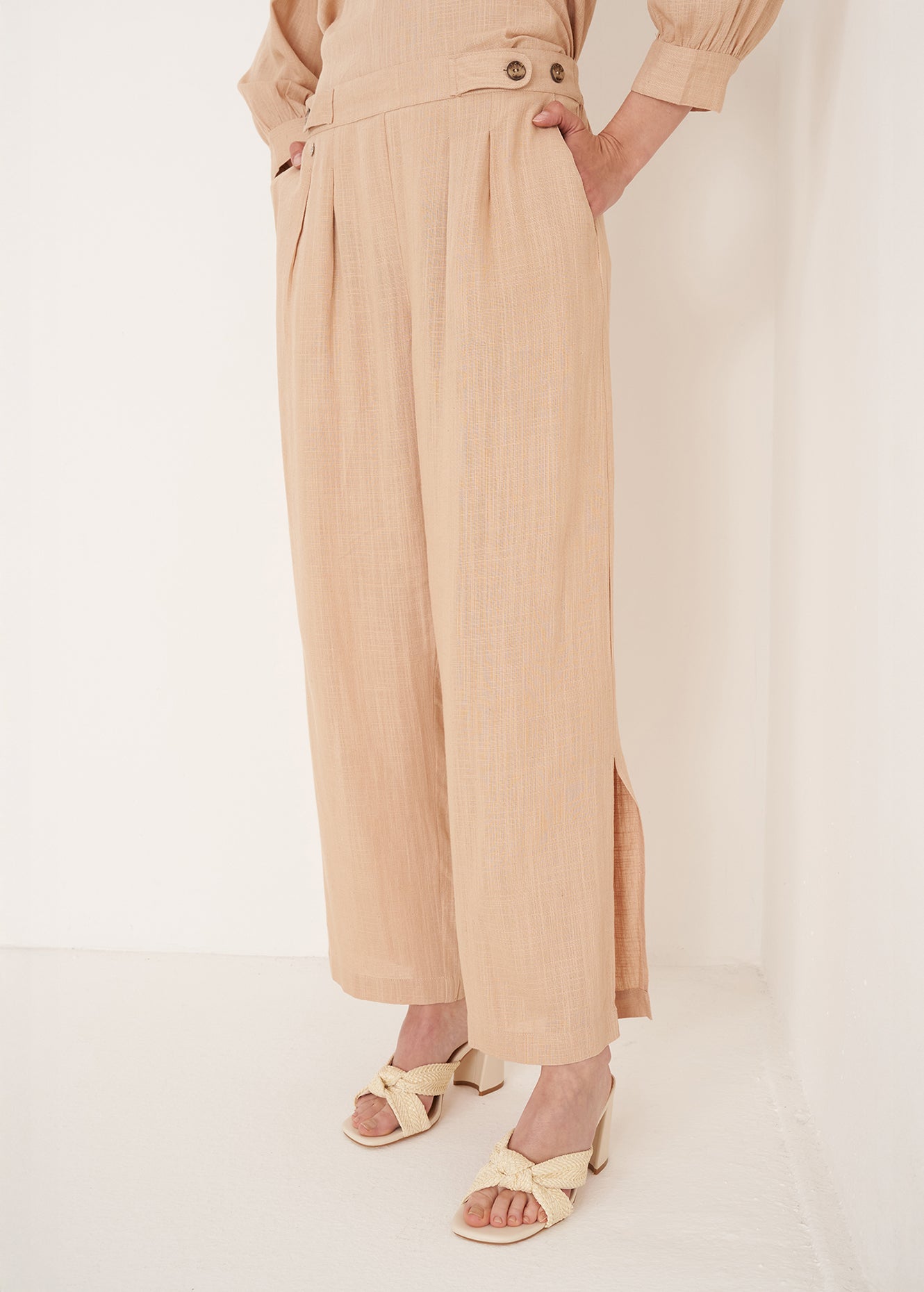 Pantaloni Penny in viscosa e lino