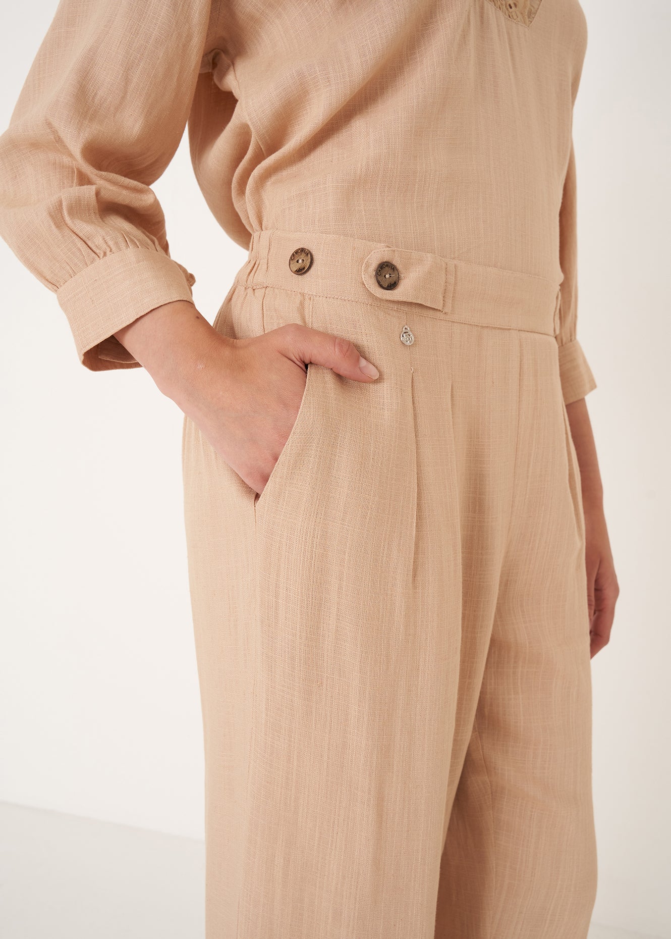 Pantaloni Penny in viscosa e lino