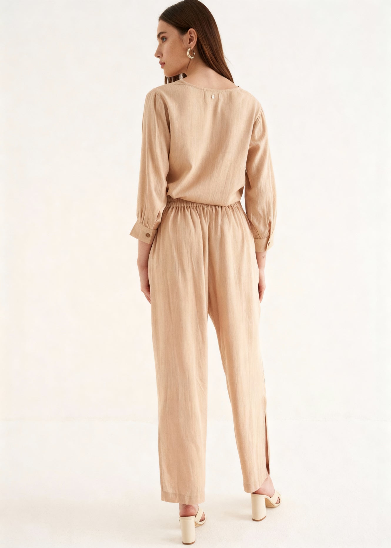 Pantaloni Penny in viscosa e lino