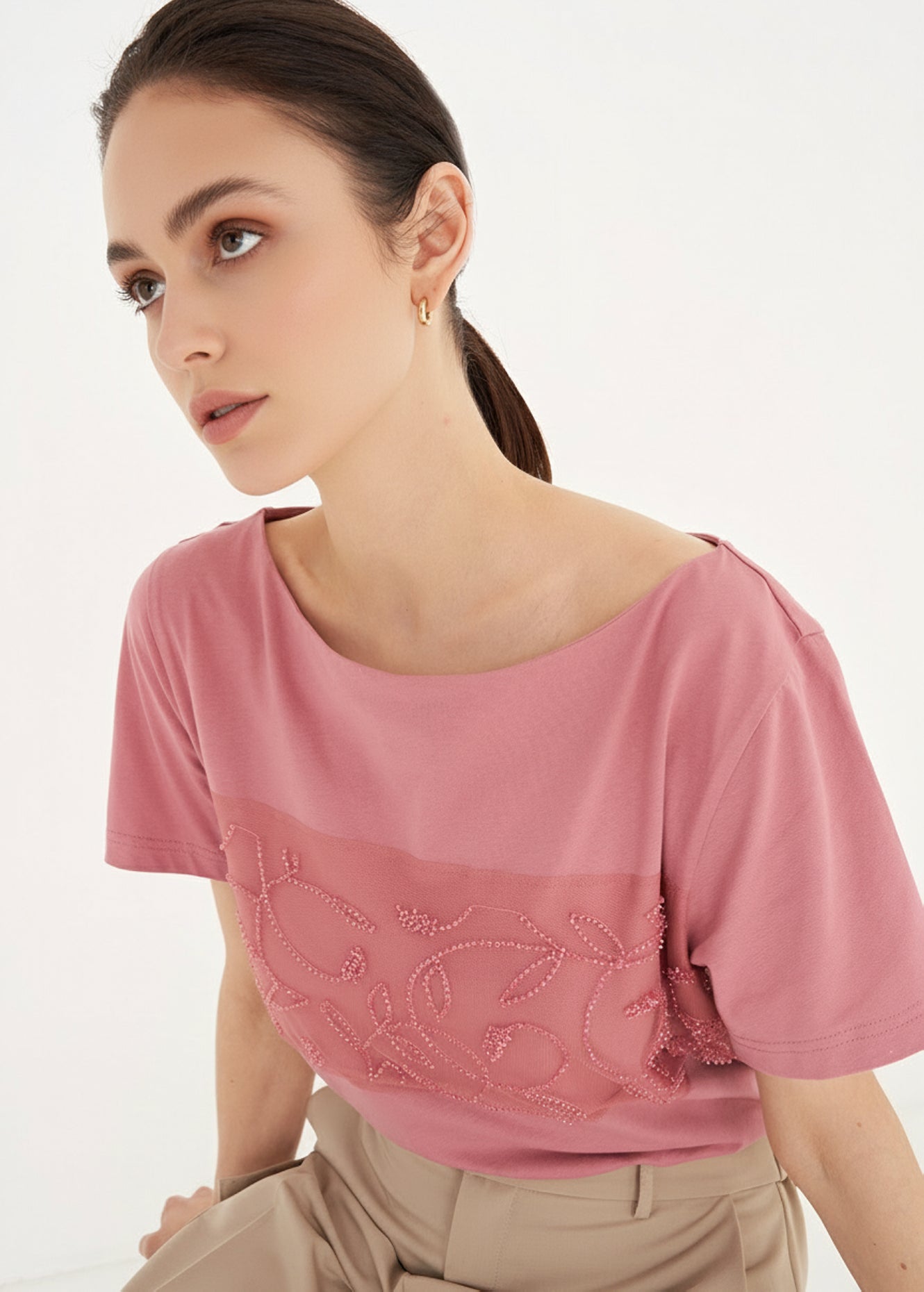 T-shirt Sunset con ricamo