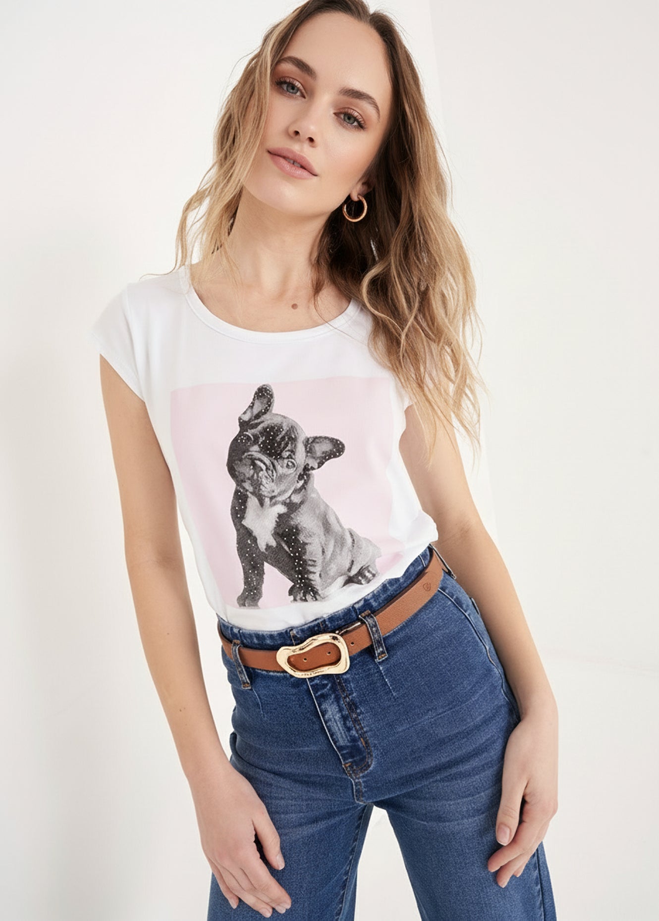 T-Shirt Suri in Cotone con Strass