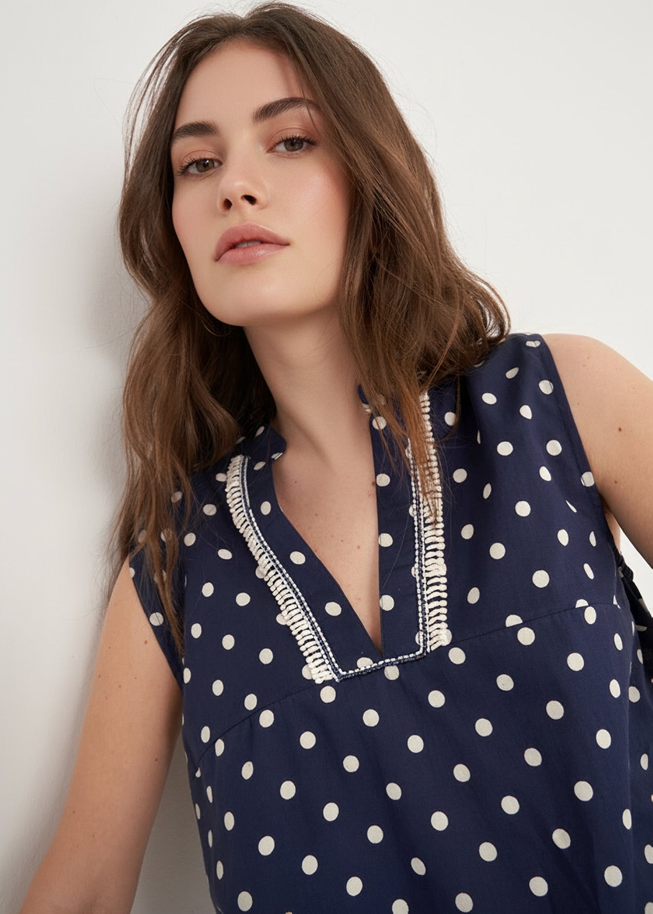Abito Aloha In Cotone Pois