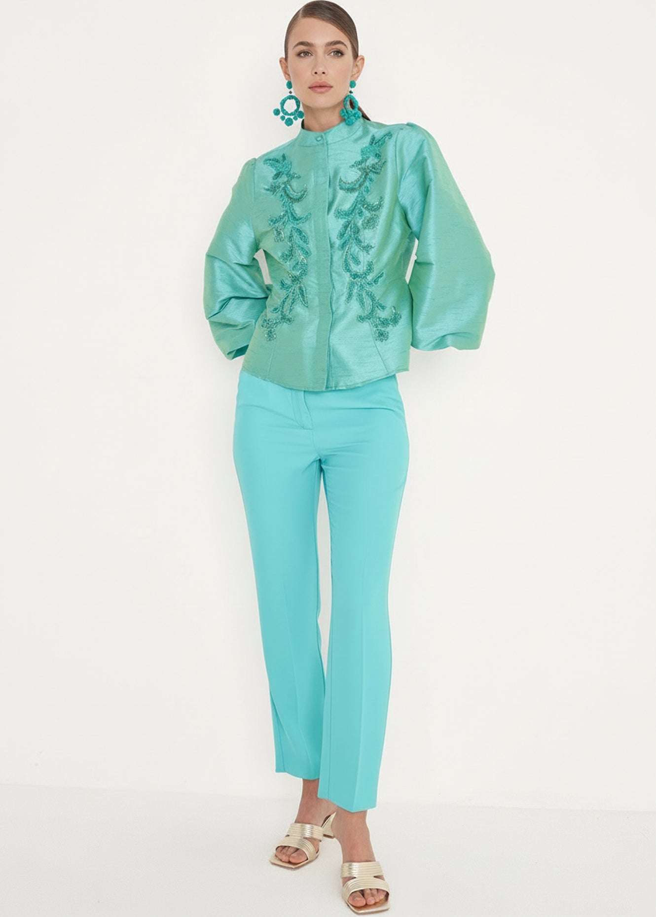 Camicia Clouds in poly shantung