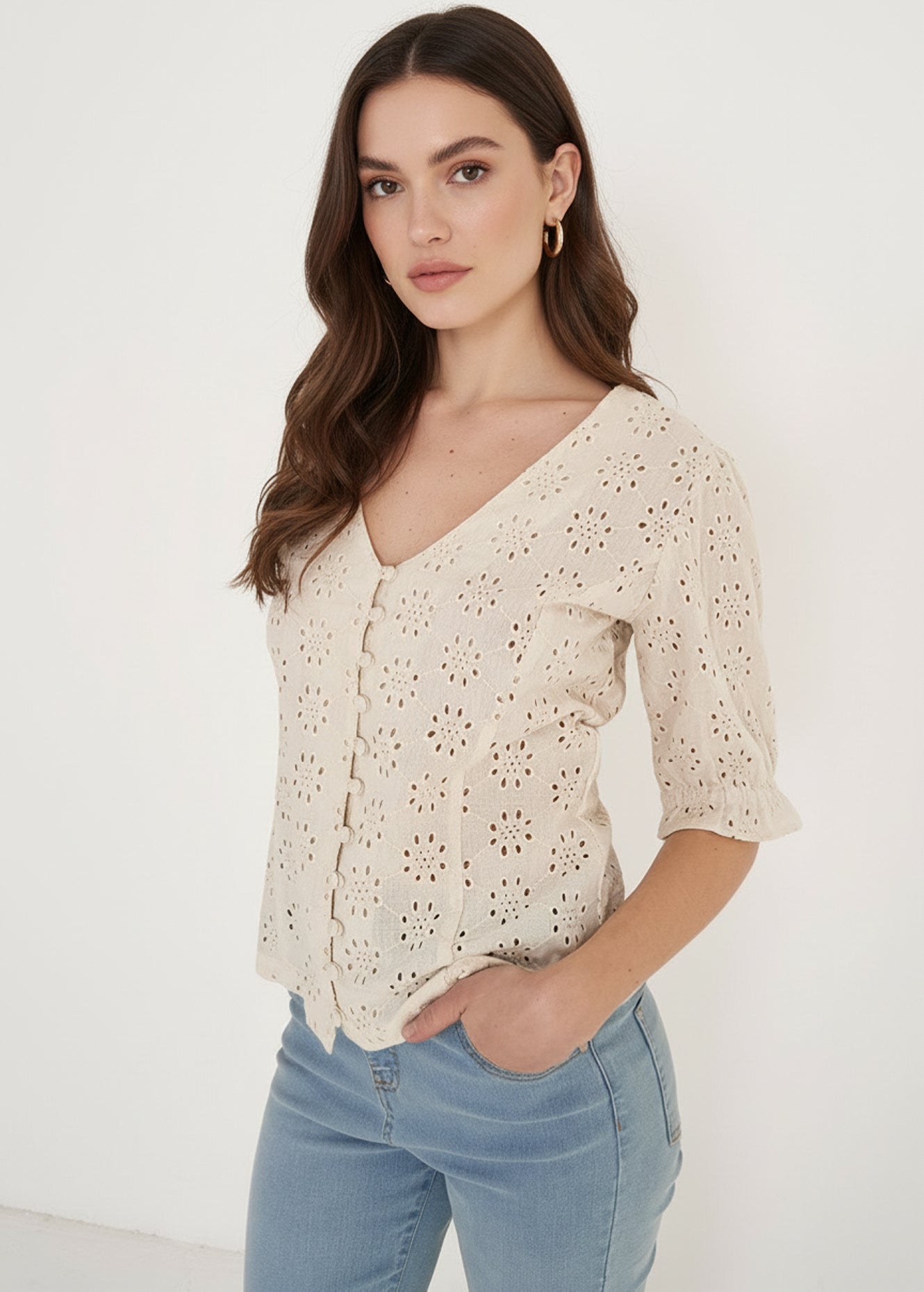 Camicia Candy In Pizzo Sangallo