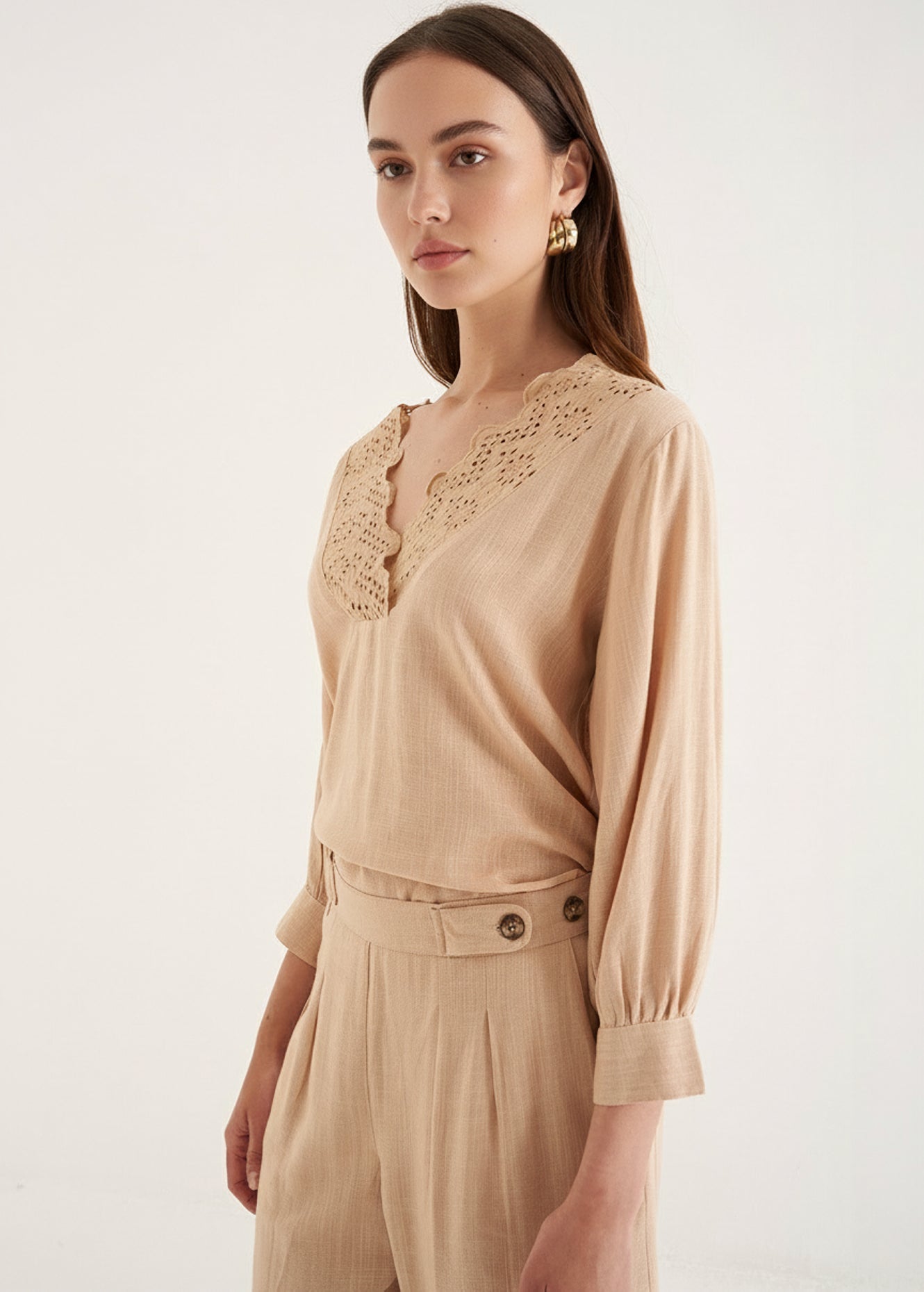 Blusa Blues in viscosa e lino