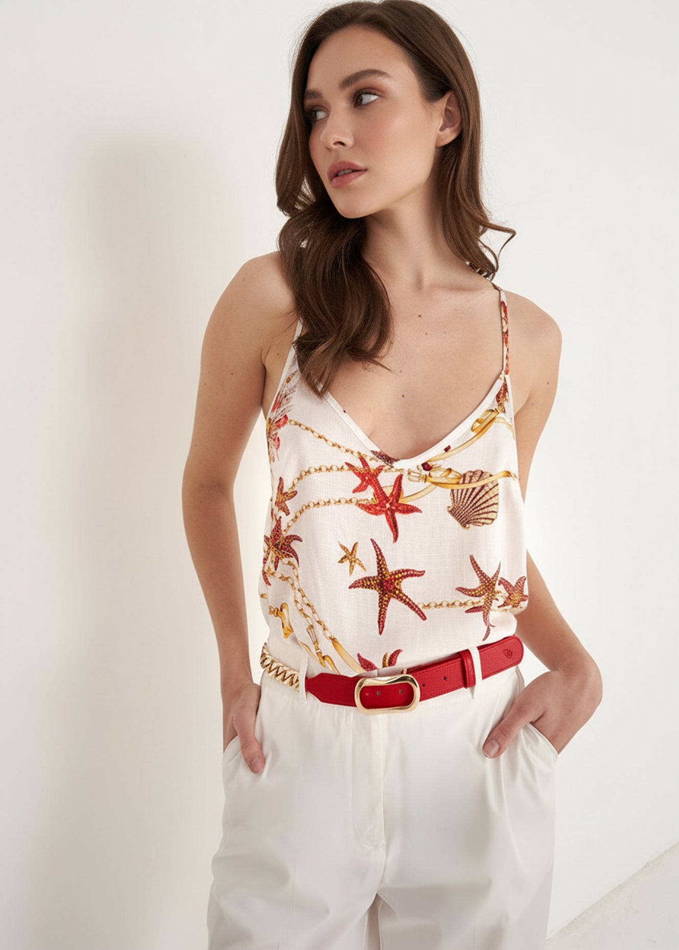 Top Tandra fantasia Stelle e conchiglie