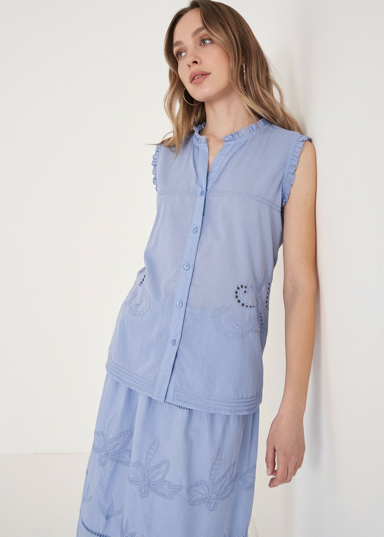Top Tyra 100% Cotone Ricamato