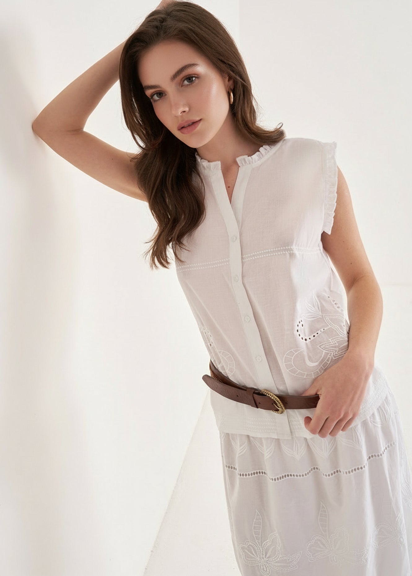 Top Tyra 100% Cotone Ricamato