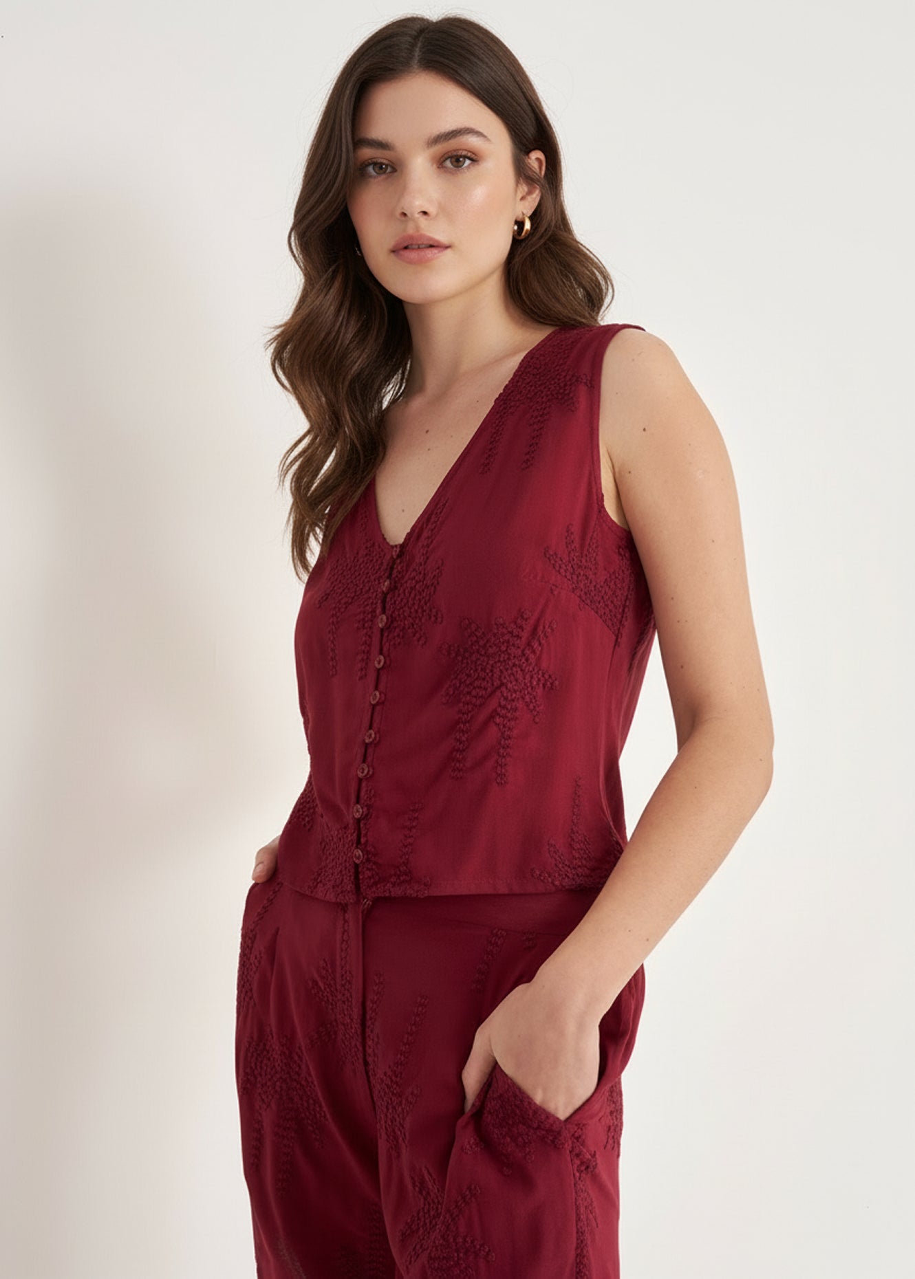 Top Tosca 100% Viscosa Ricamato