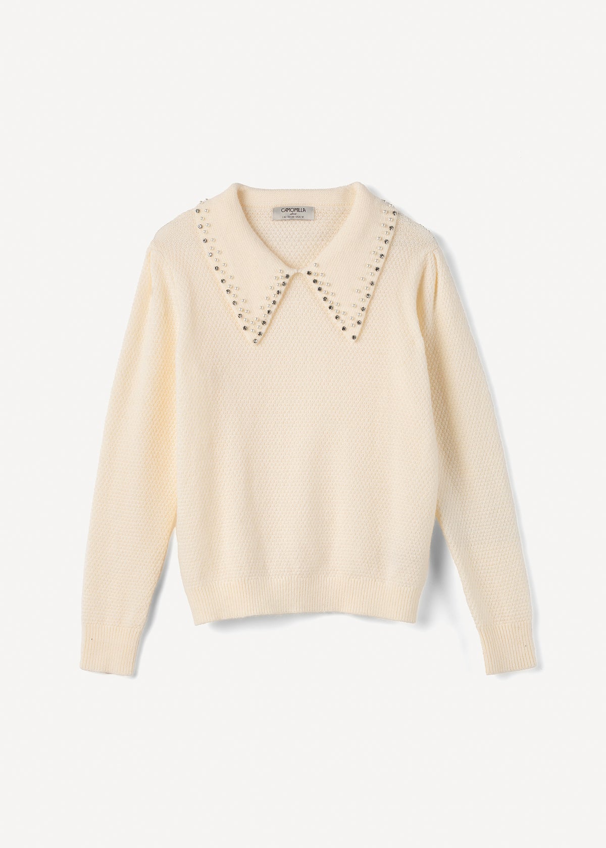 Maglia Marta con perle al collo