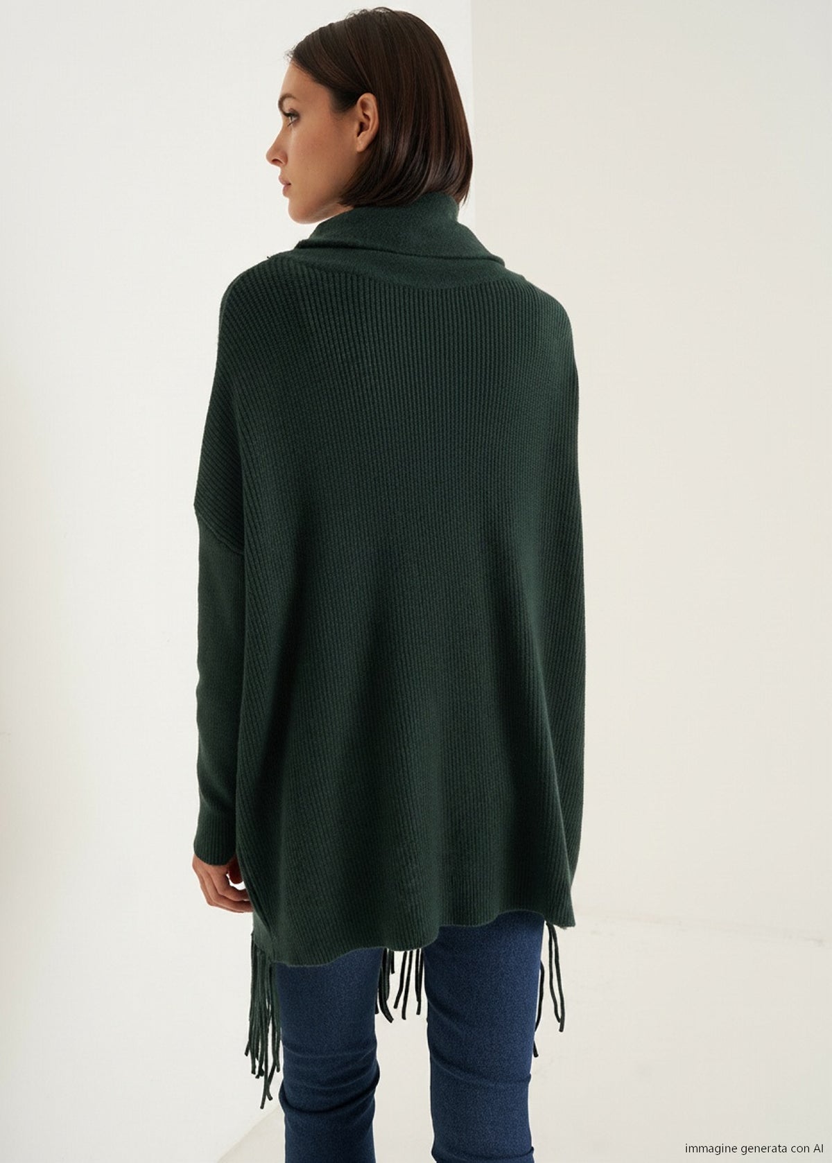 Maglia Medea collo ad anello con frange