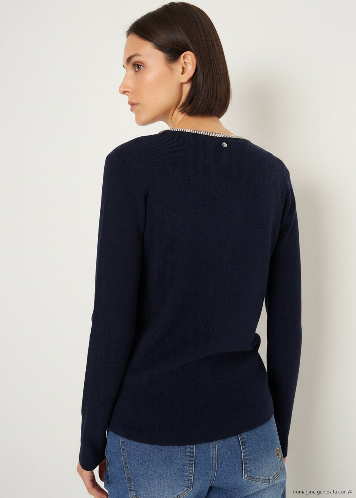 Maglia Marcy con strass e bottoni gioiello