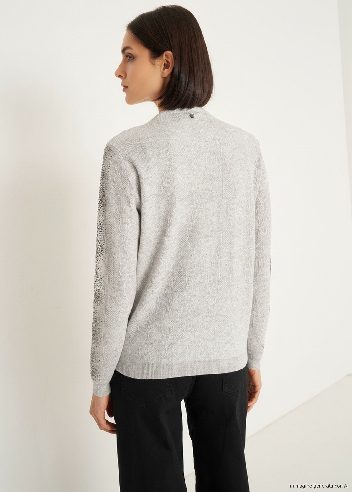 Maglia Margot mezzo collo con strass