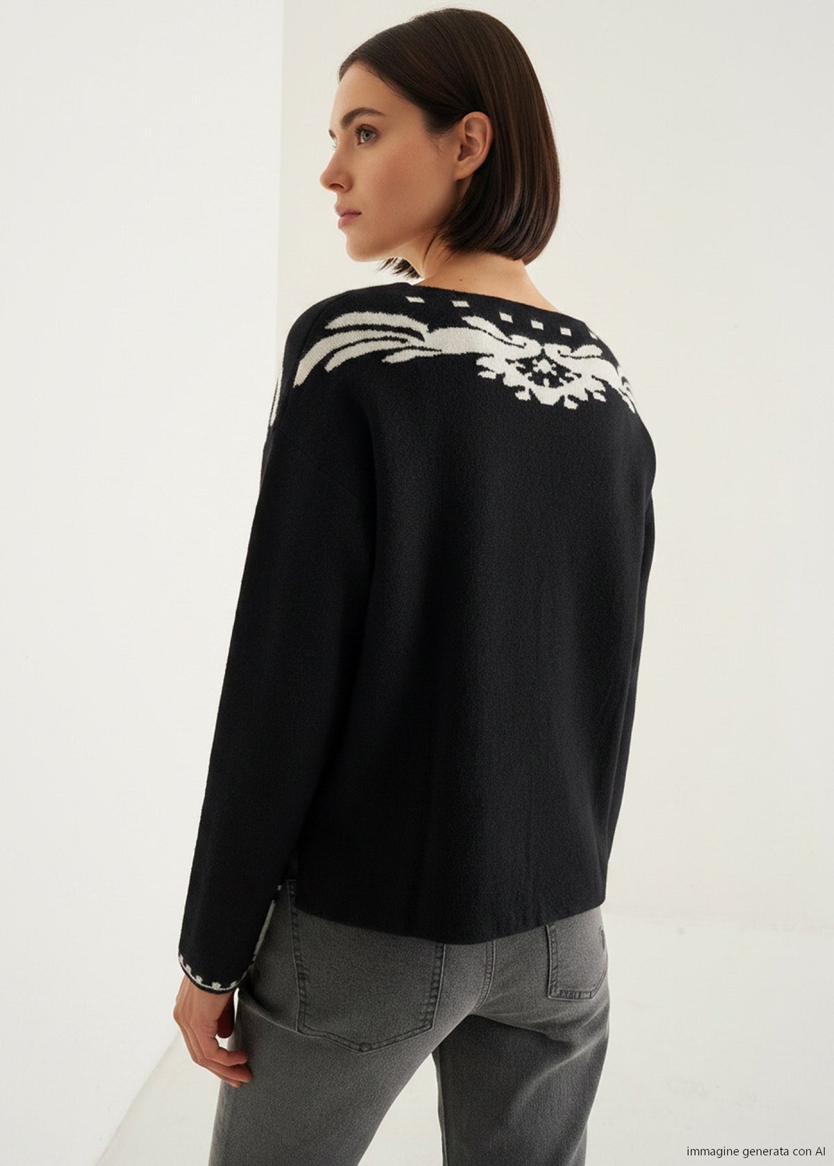 Maglia Maira con decoro a contrasto