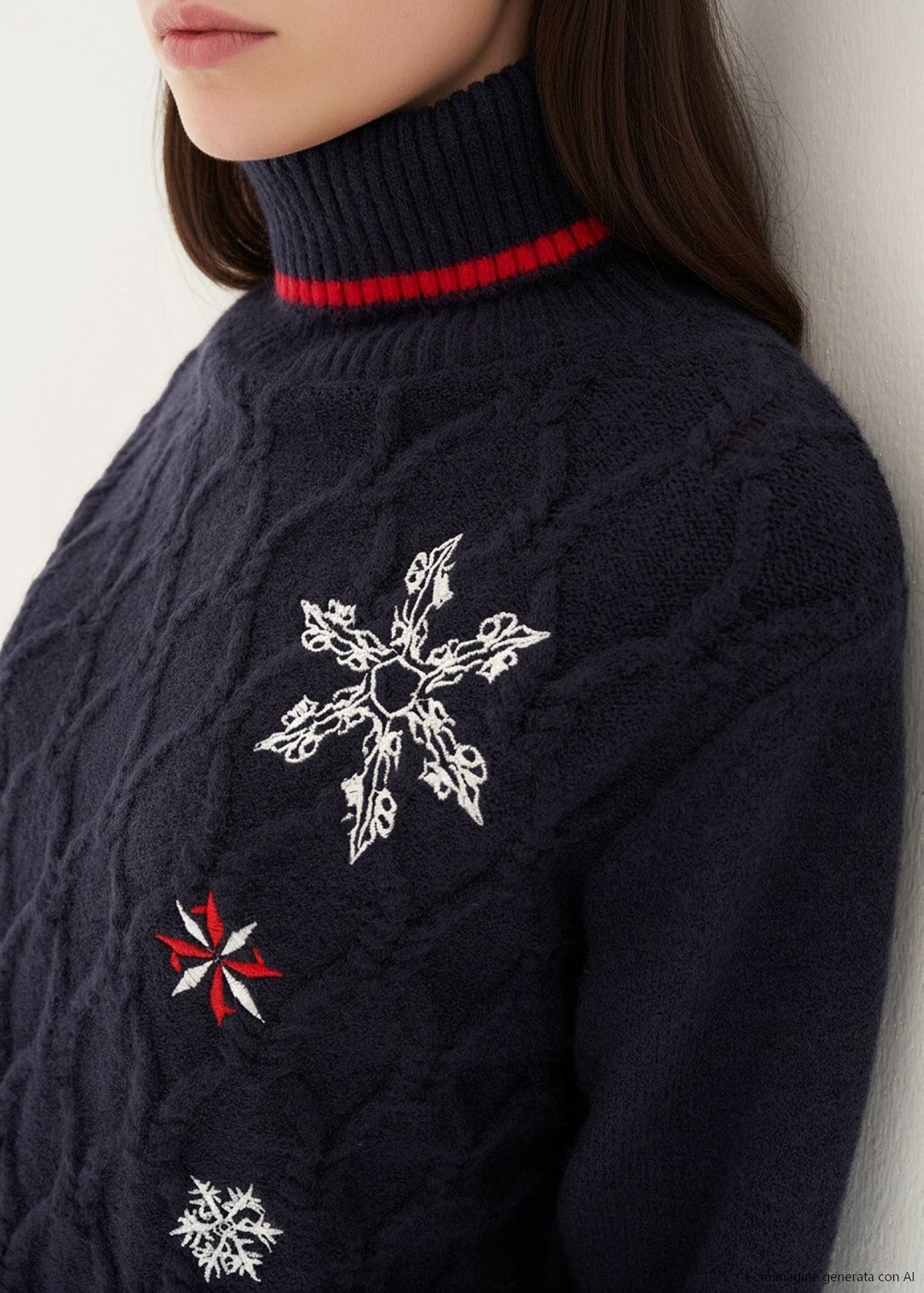 Maglione Melodie natalizio con collo alto
