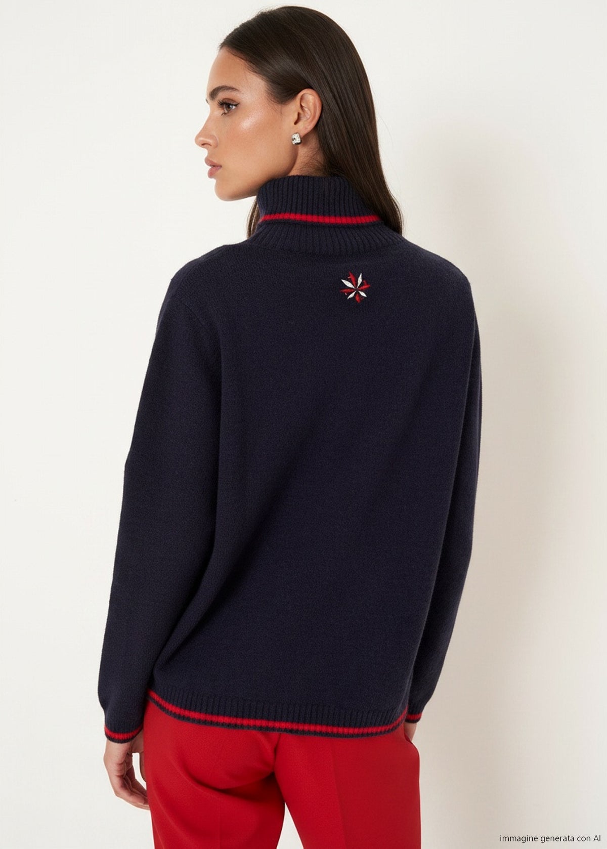 Maglione Melodie natalizio con collo alto