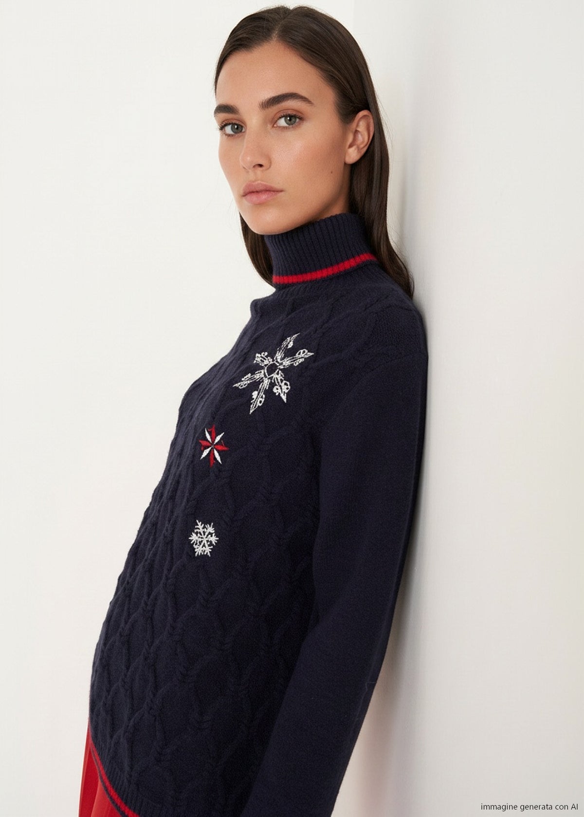 Maglione Melodie natalizio con collo alto