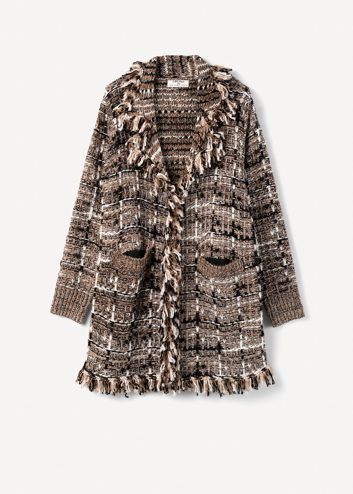 Cardigan Cardi in tweed effetto chenille