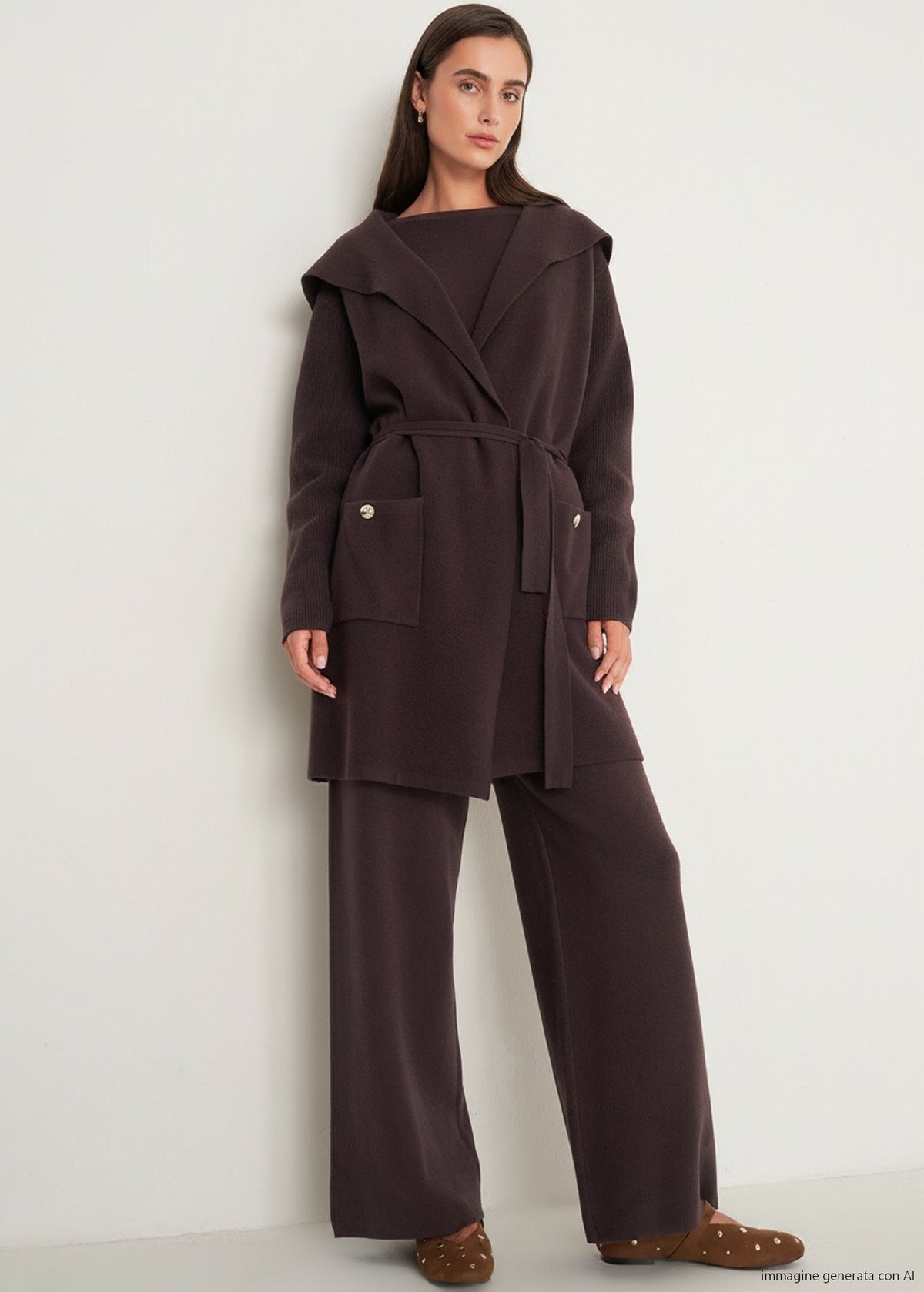 Cardigan Clotilde con collo a scialle