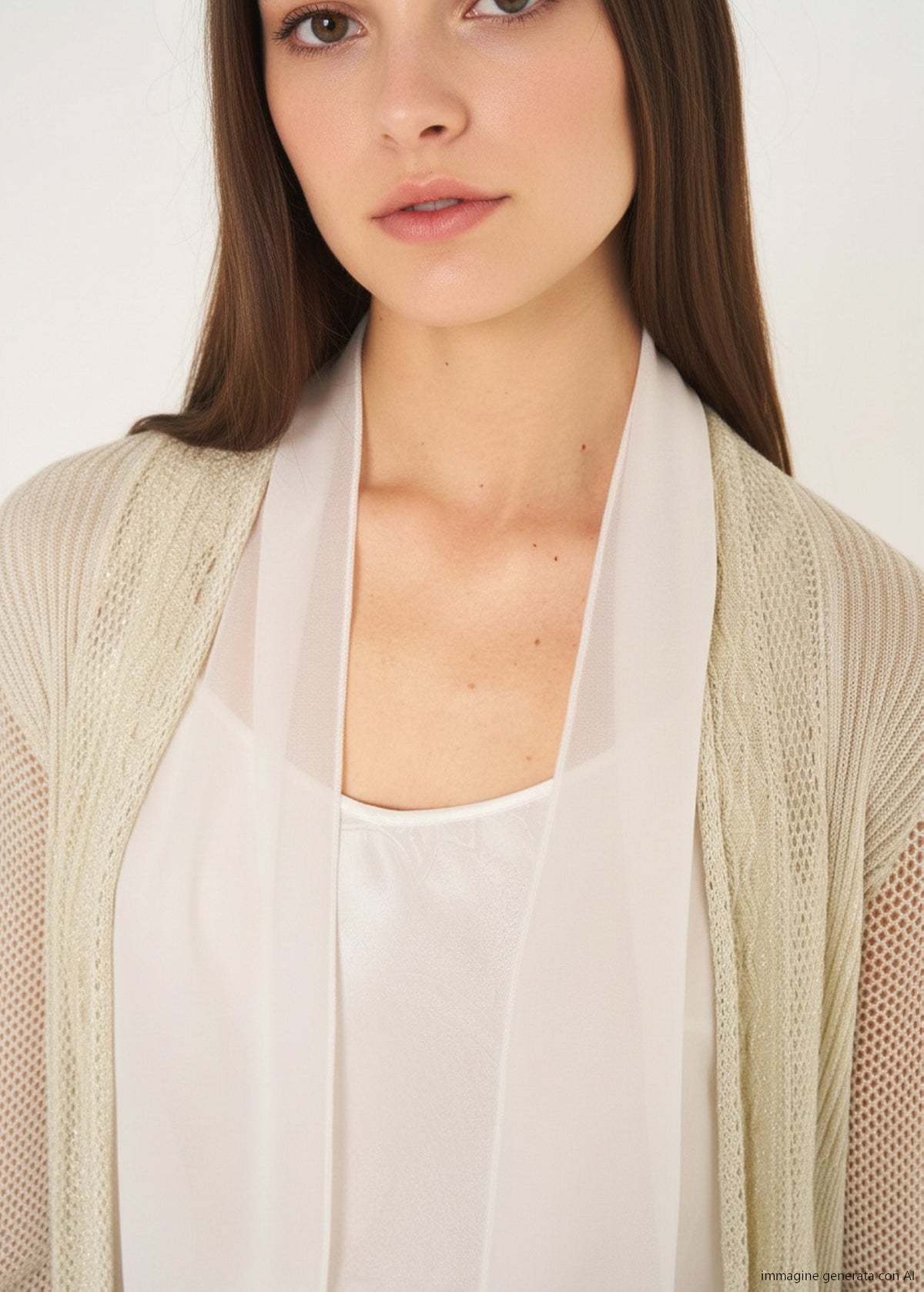 Cardigan Caren in filo con cinta