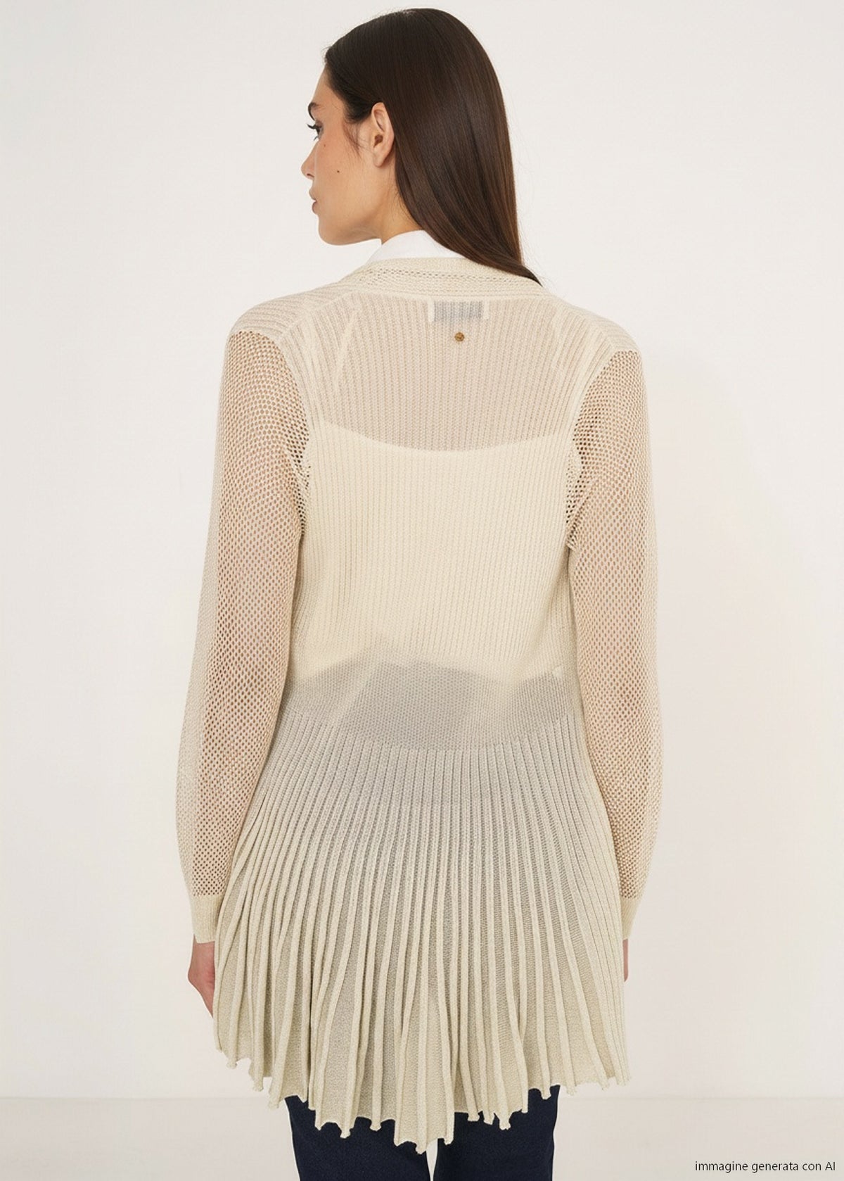 Cardigan Caren in filo con cinta