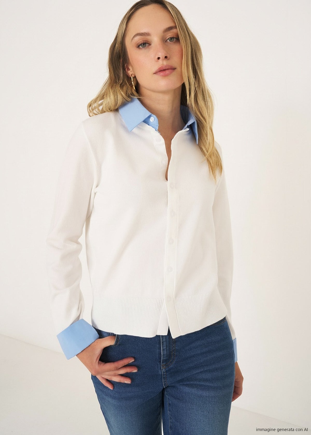 Cardigan Crazy con dettagli camicia