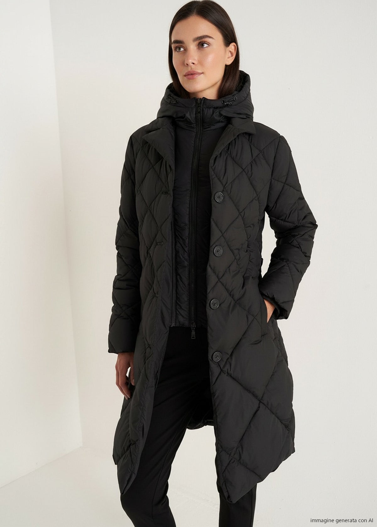 Piumino Pat trapuntato a rombi con gilet staccabil