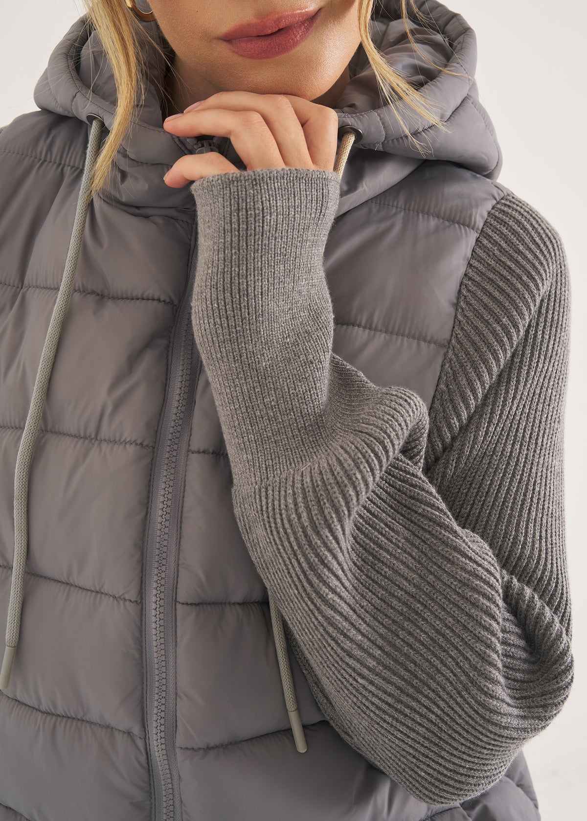 Piumino Path con maniche in maglia