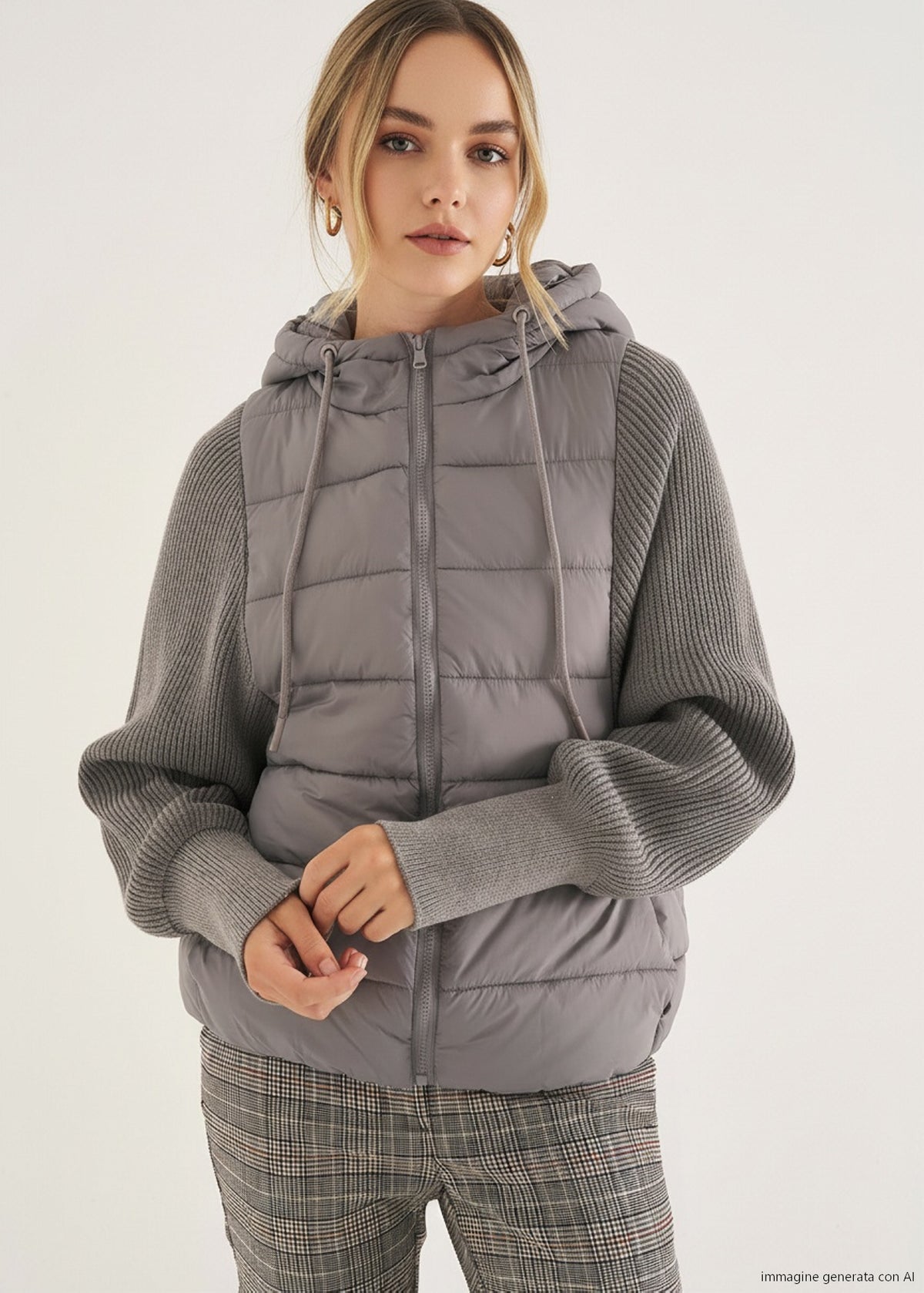 Piumino Path con maniche in maglia