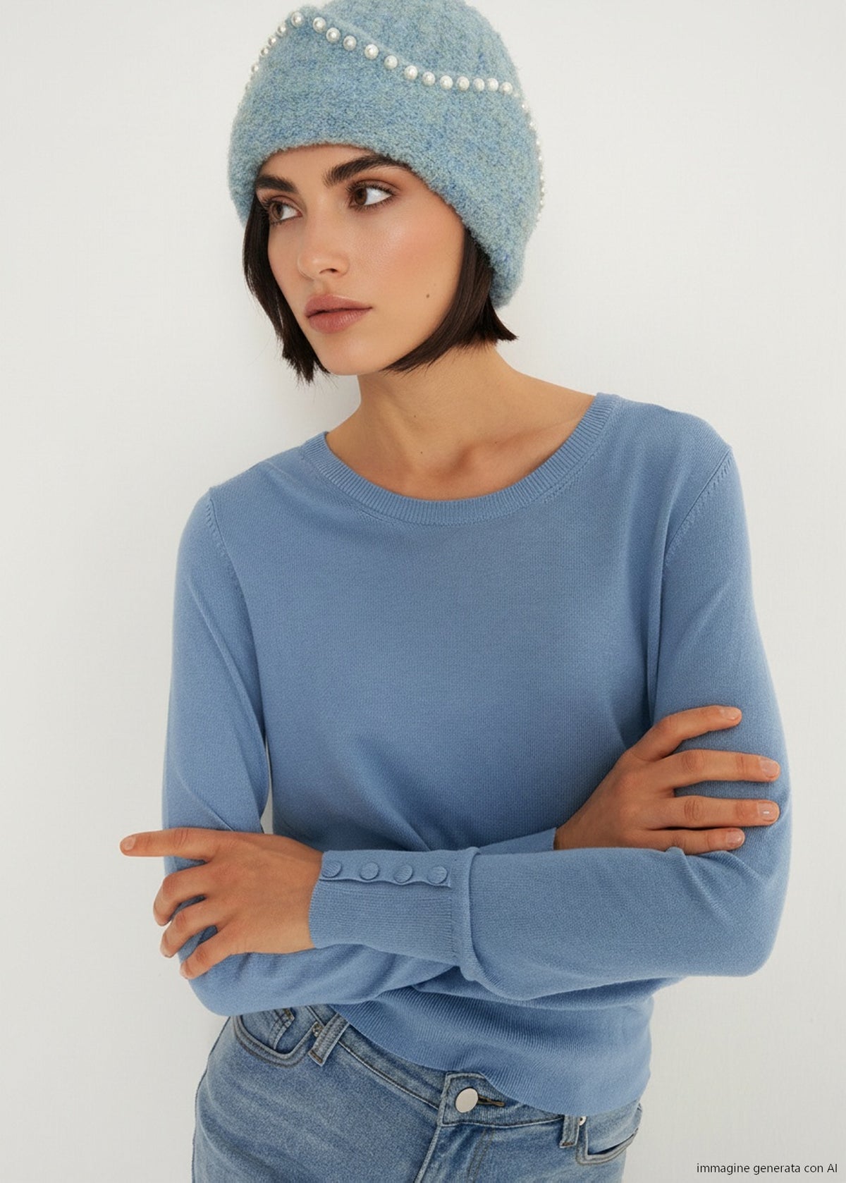Cuffia Cylk con ricamo di perle