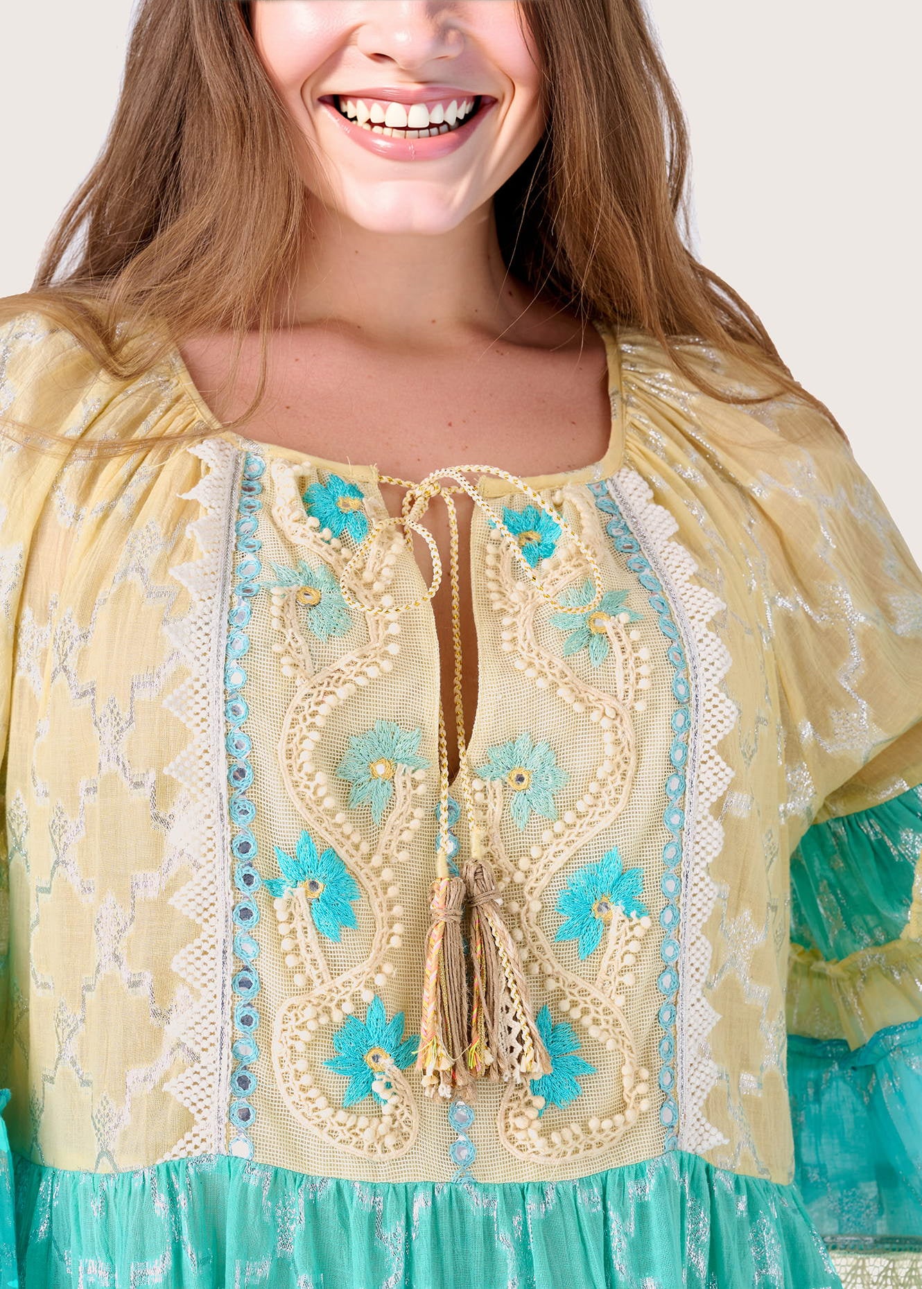 Abito lungo Angela in cotone