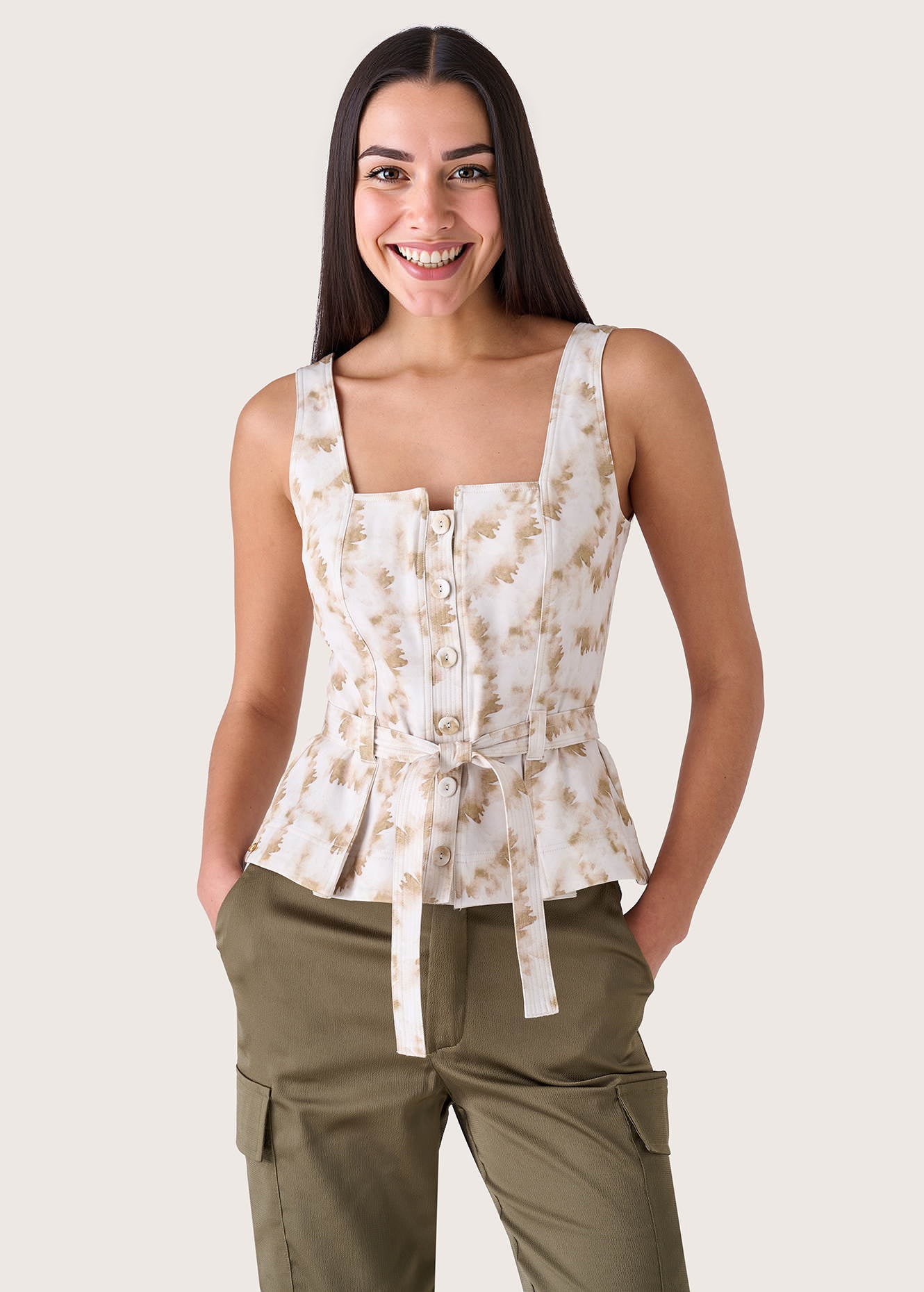 Top Ted con scollo quadrato