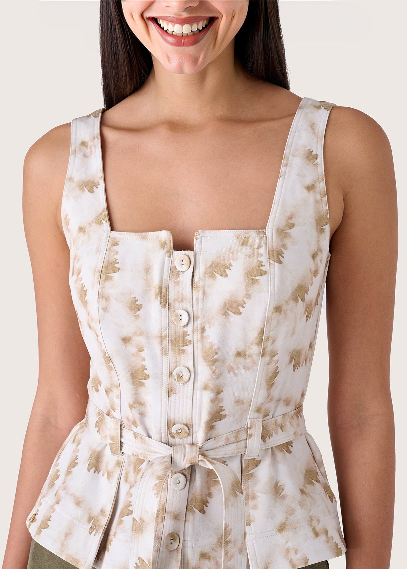 Top Ted con scollo quadrato