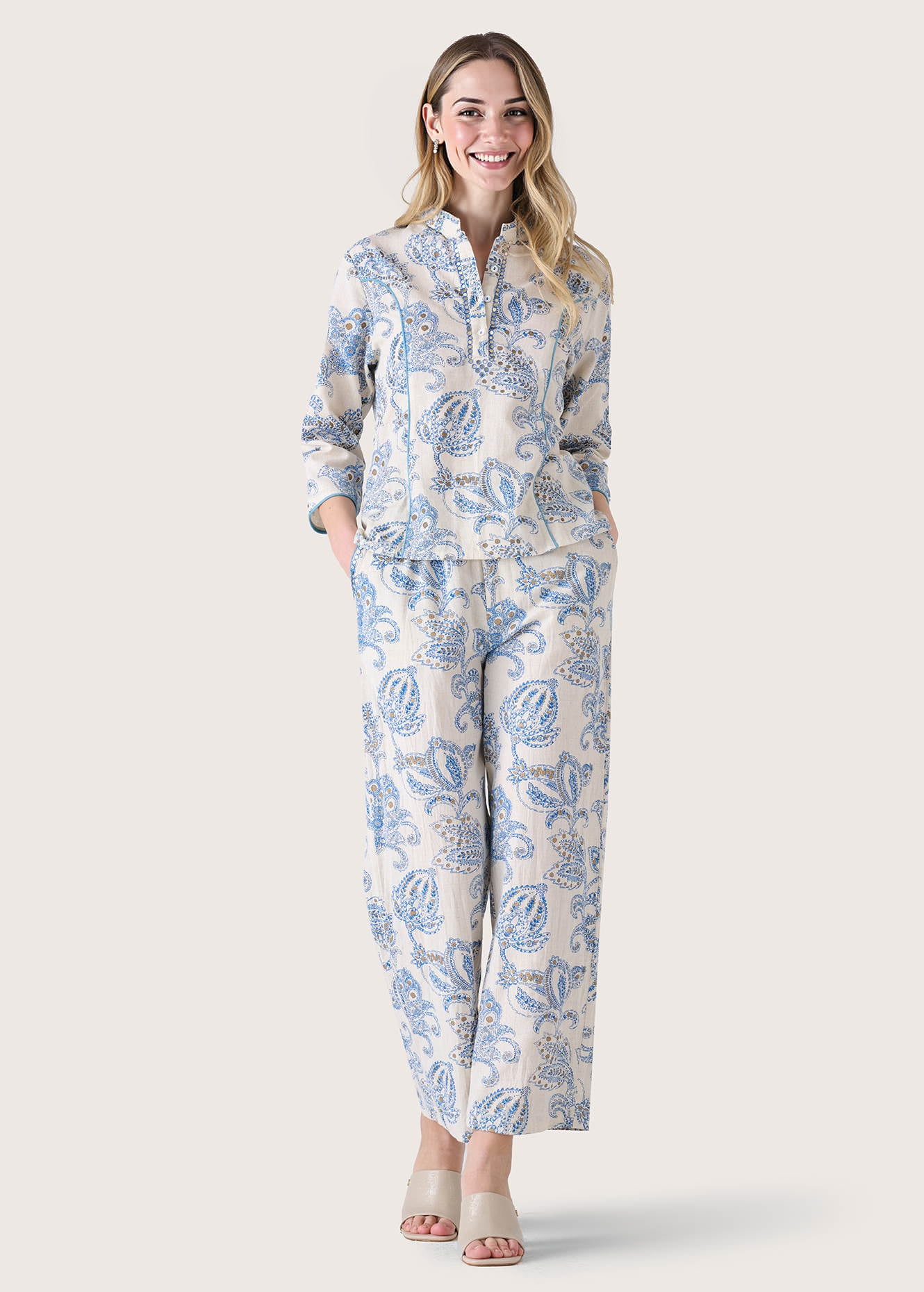 Pantalone Pixie in lino e cotone