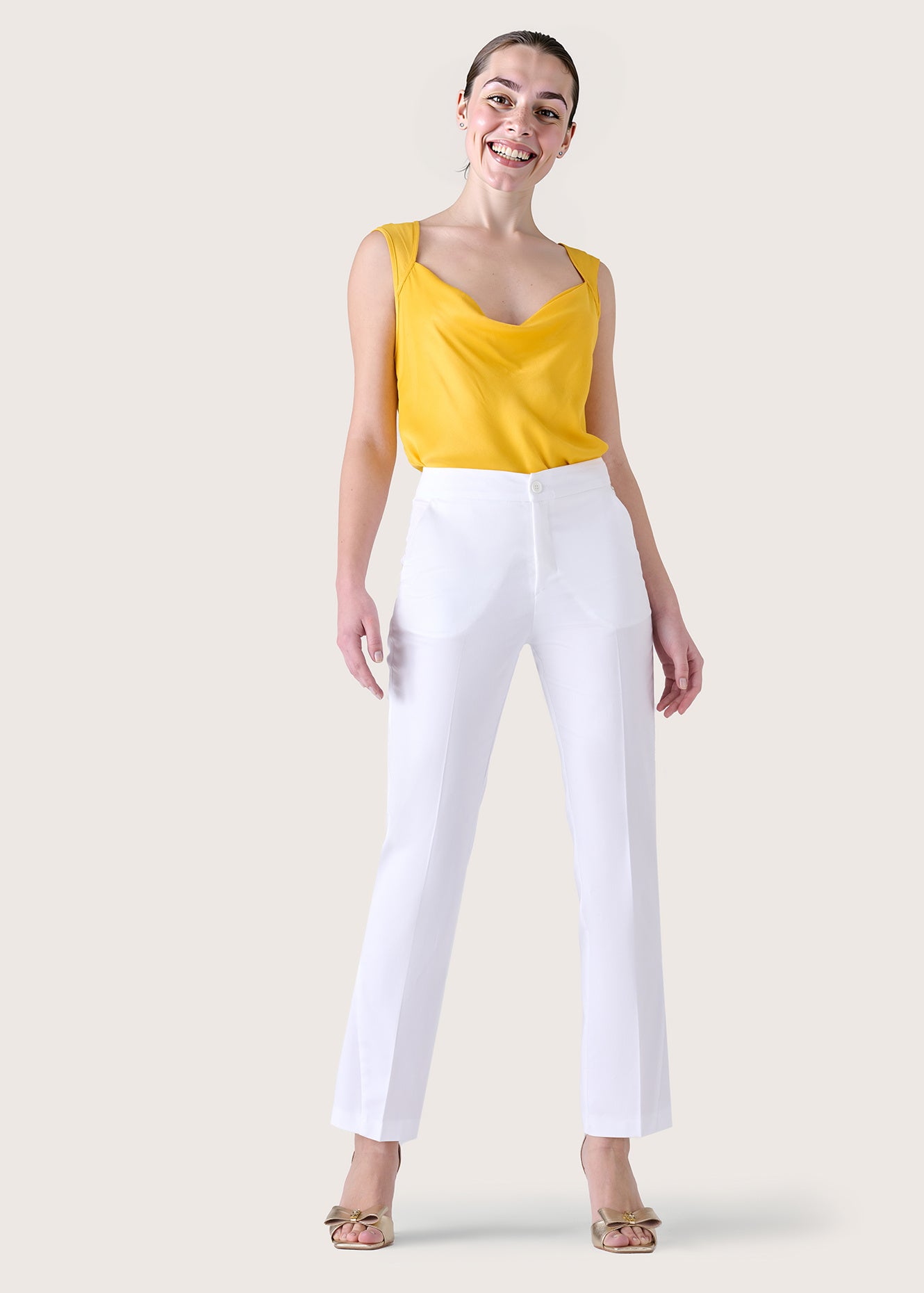 Pantaloni Jacqueline in misto cotone